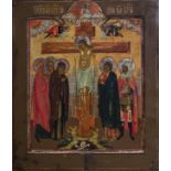 A Russian icon, 'The crucifixion of Christ', 19th C.