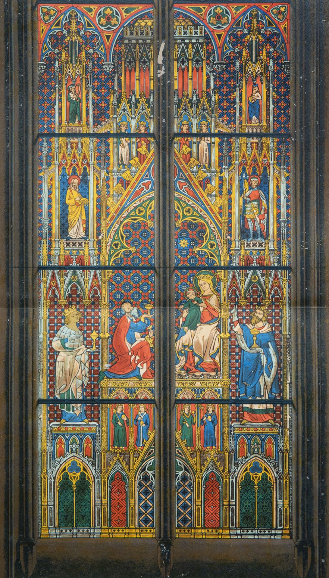 French school: 'Vitrail dans la cathedrale de Cologne - Adoration des mages', 19th C.