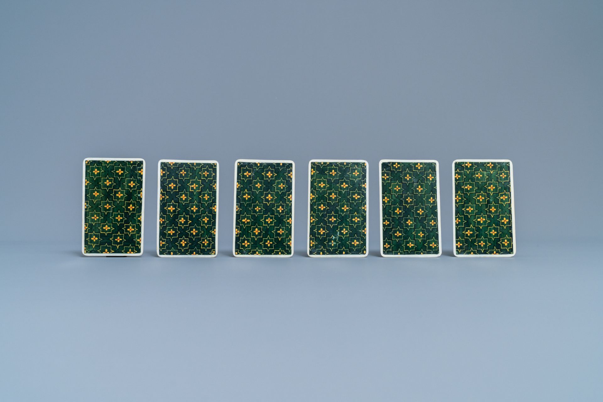 A complete playing cards set with erotic miniatures on ivory, India, early 20th C. - Image 11 of 17
