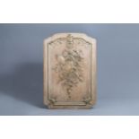 A French carved wooden Louis XV panel with ribbons and acanthus leaves, 18th C.