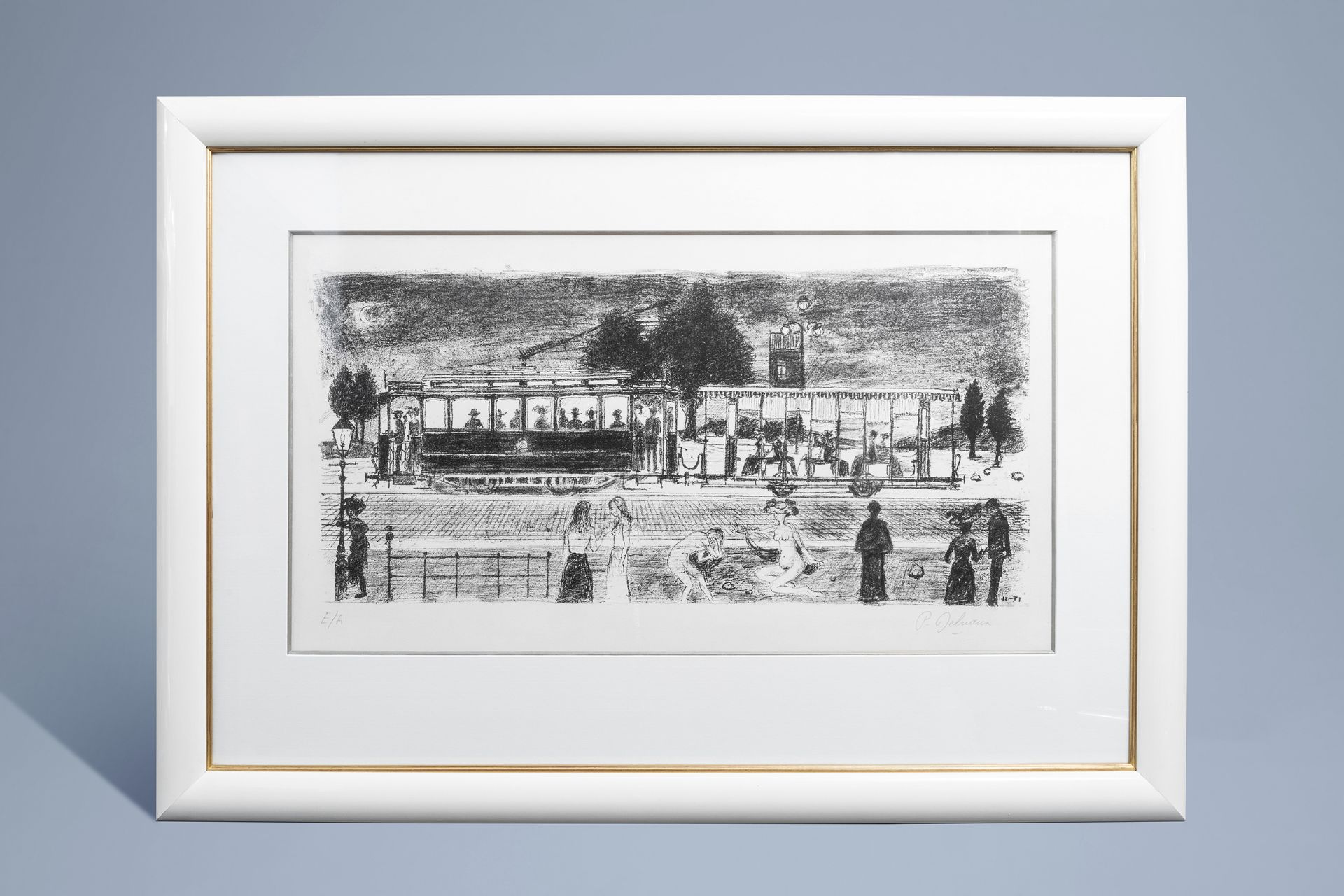 Paul Delvaux (1897-1944): 'Le tramway', lithography, ed. E.A., dated (19)71 - Image 2 of 6