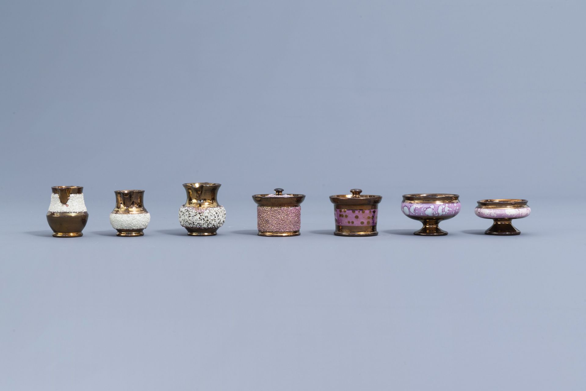 A varied collection of English lustreware items, 19th C. - Image 9 of 42