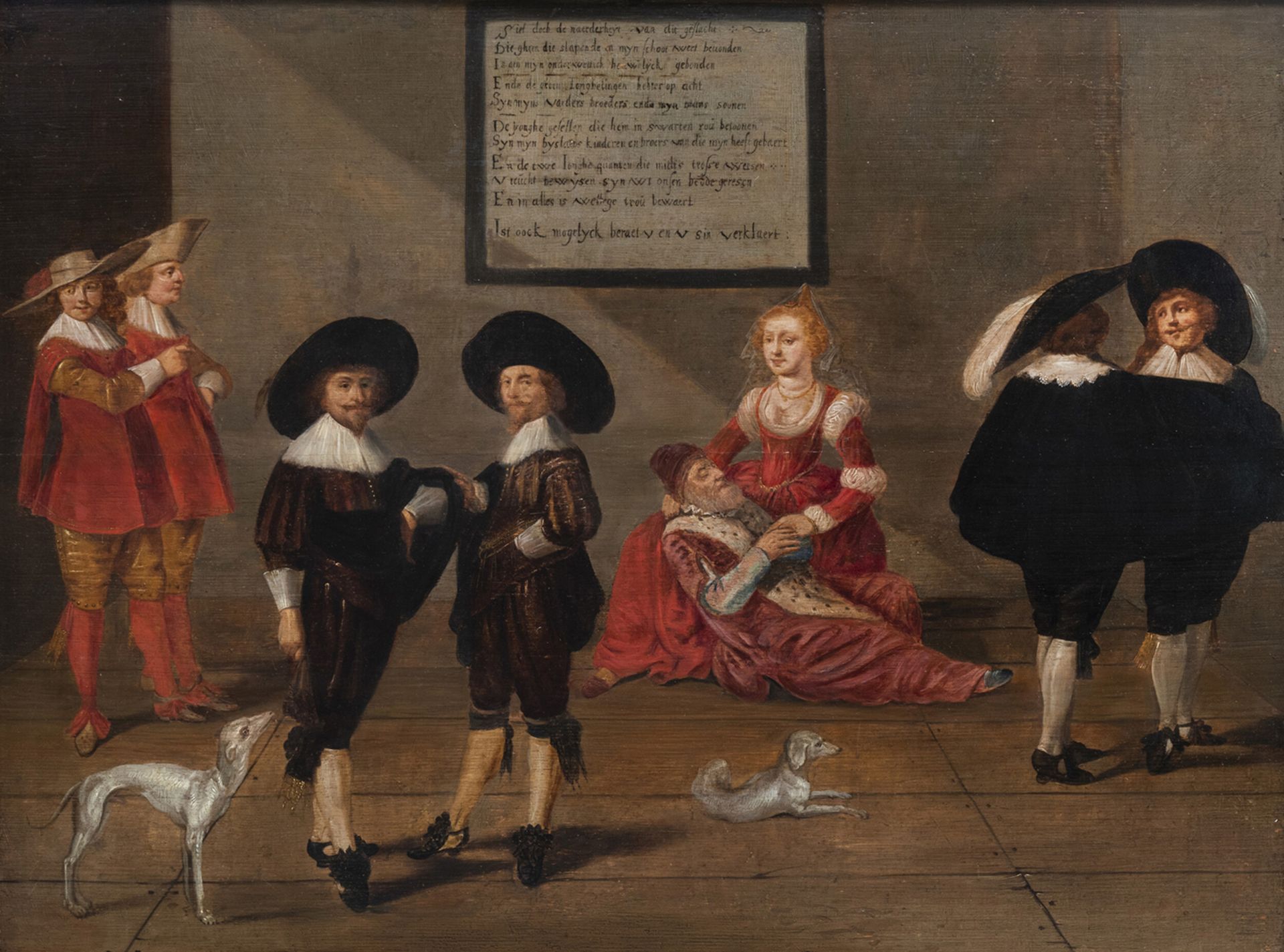 Dutch school: The riddle of Nijmegen, oil on panel, 17th C.