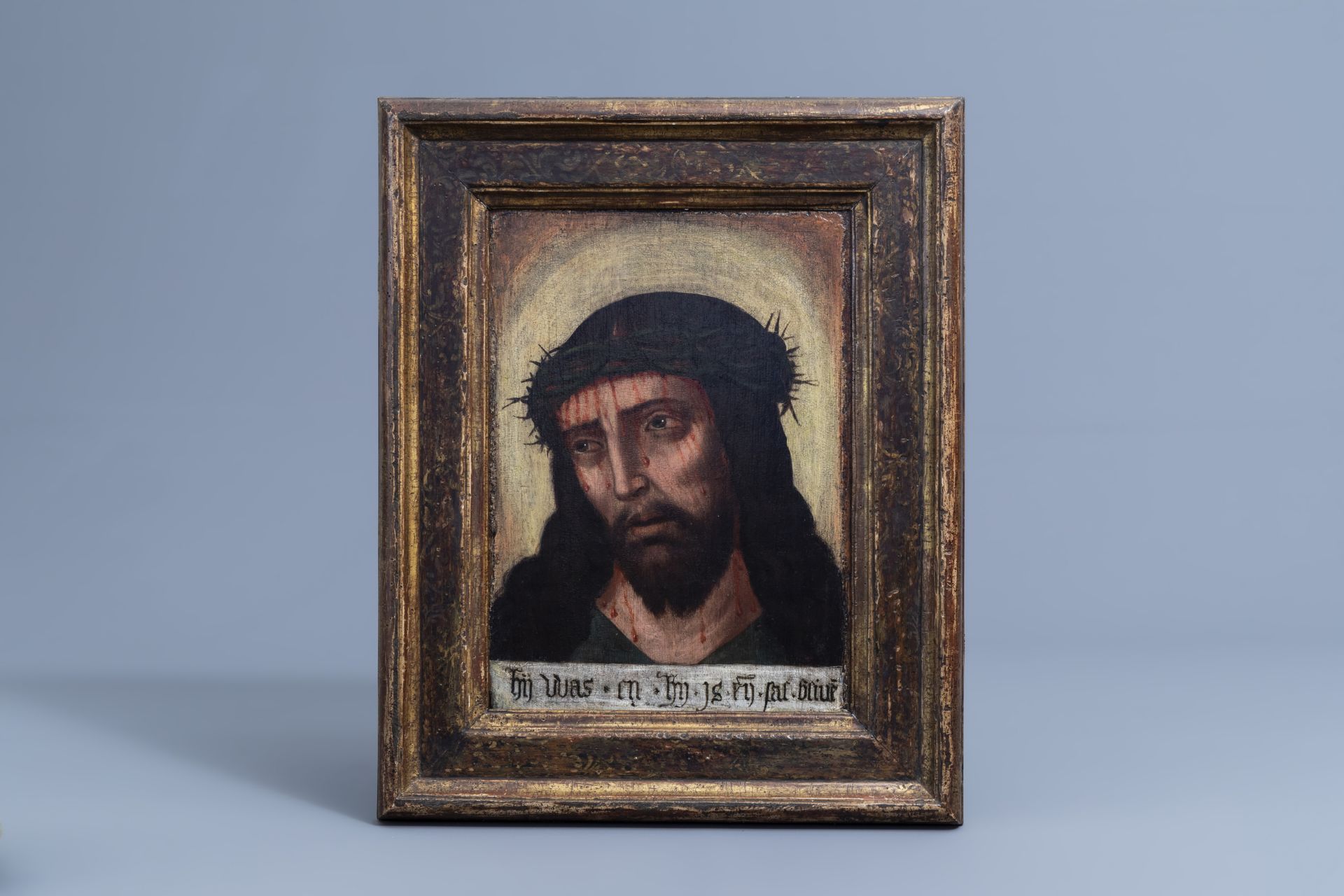 Flemish school: Man of Sorrows, oil on panel, 16th C. - Image 2 of 5