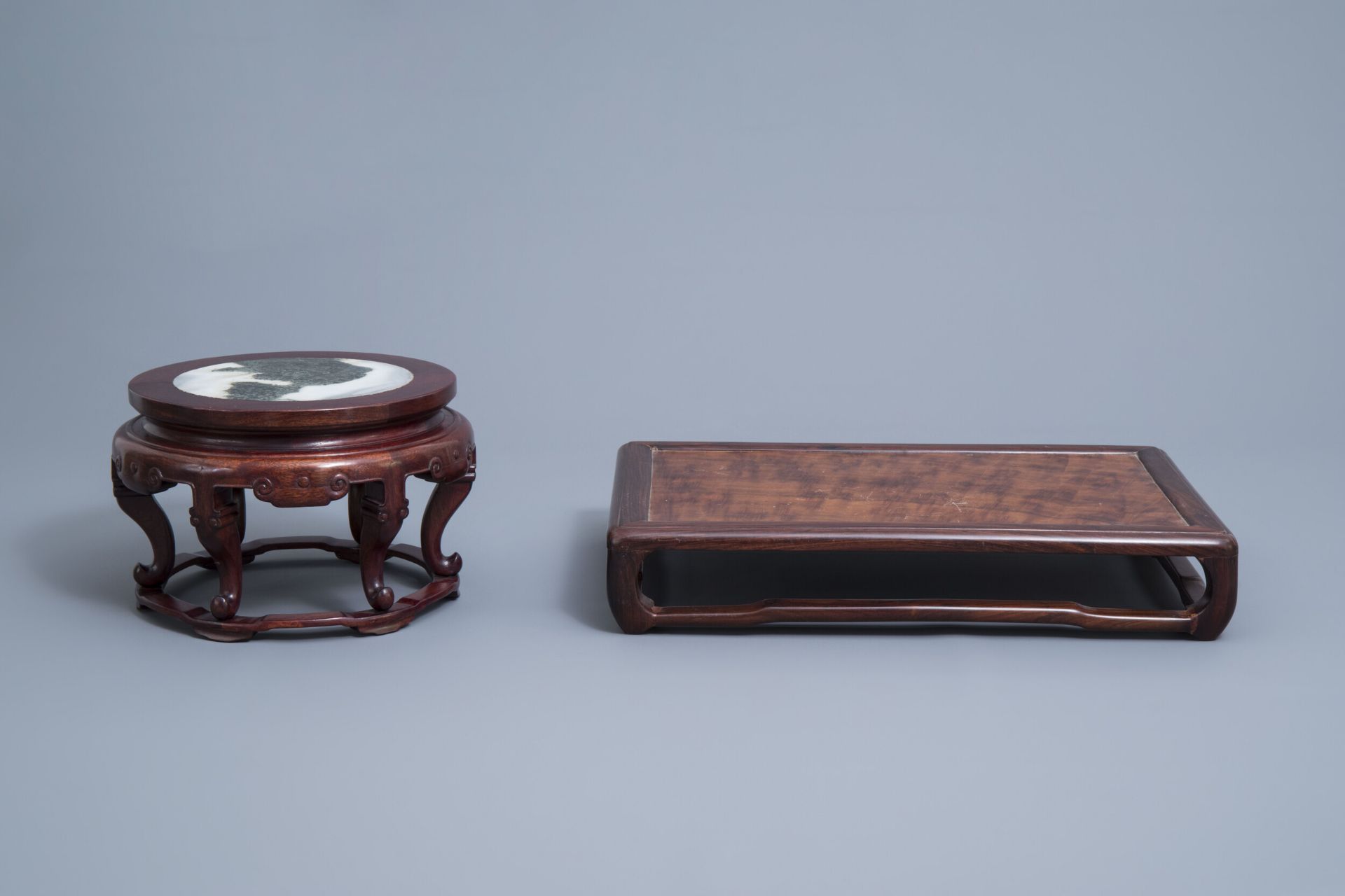 Two Chinese wooden stands, 19th/20th C.