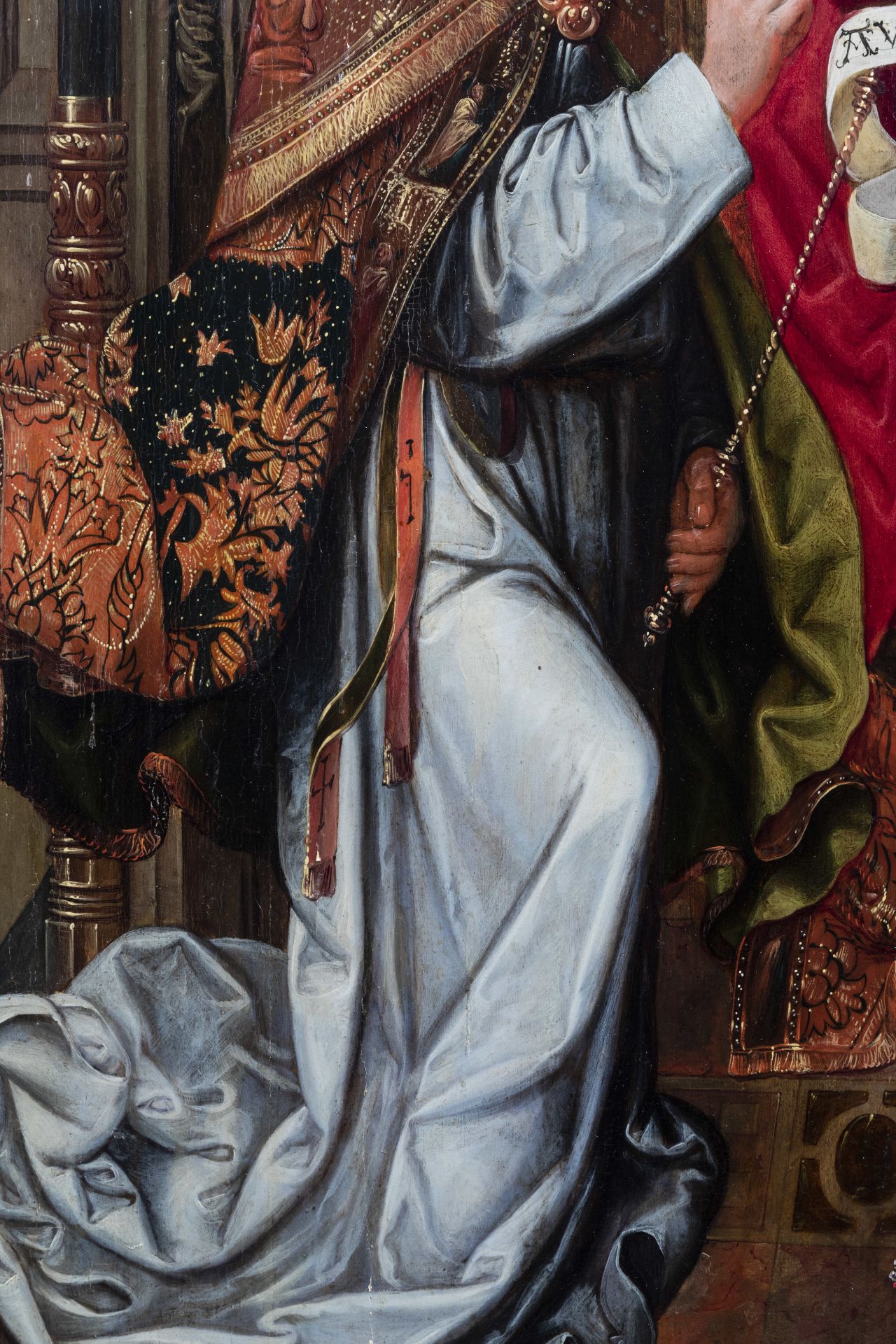 Flemisch school, after Hugo van der Goes (1440-1482): The Annunciation, oil on panel, 17th C. - Image 6 of 7