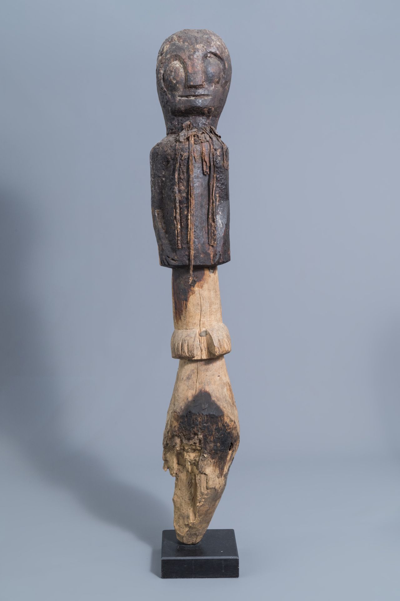 A Chi Wara headdress, Bamana, Mali, and a wooden person shaped sculpture, probably Mbembe, Nigeria, - Image 2 of 13