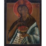 A large Russian icon, 'John the Forerunner', 19th C.