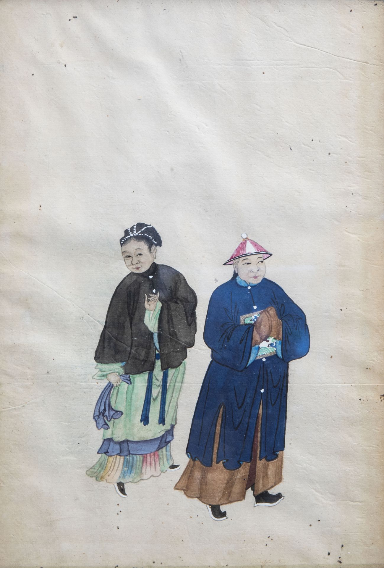 Chinese school, ink and colours on paper, early 20th C.: Six couples - Image 8 of 8