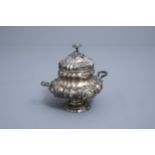 A Belgian silver sugar bowl with relief design, mark Wolfers, 833/000, Brussels, 19th C.