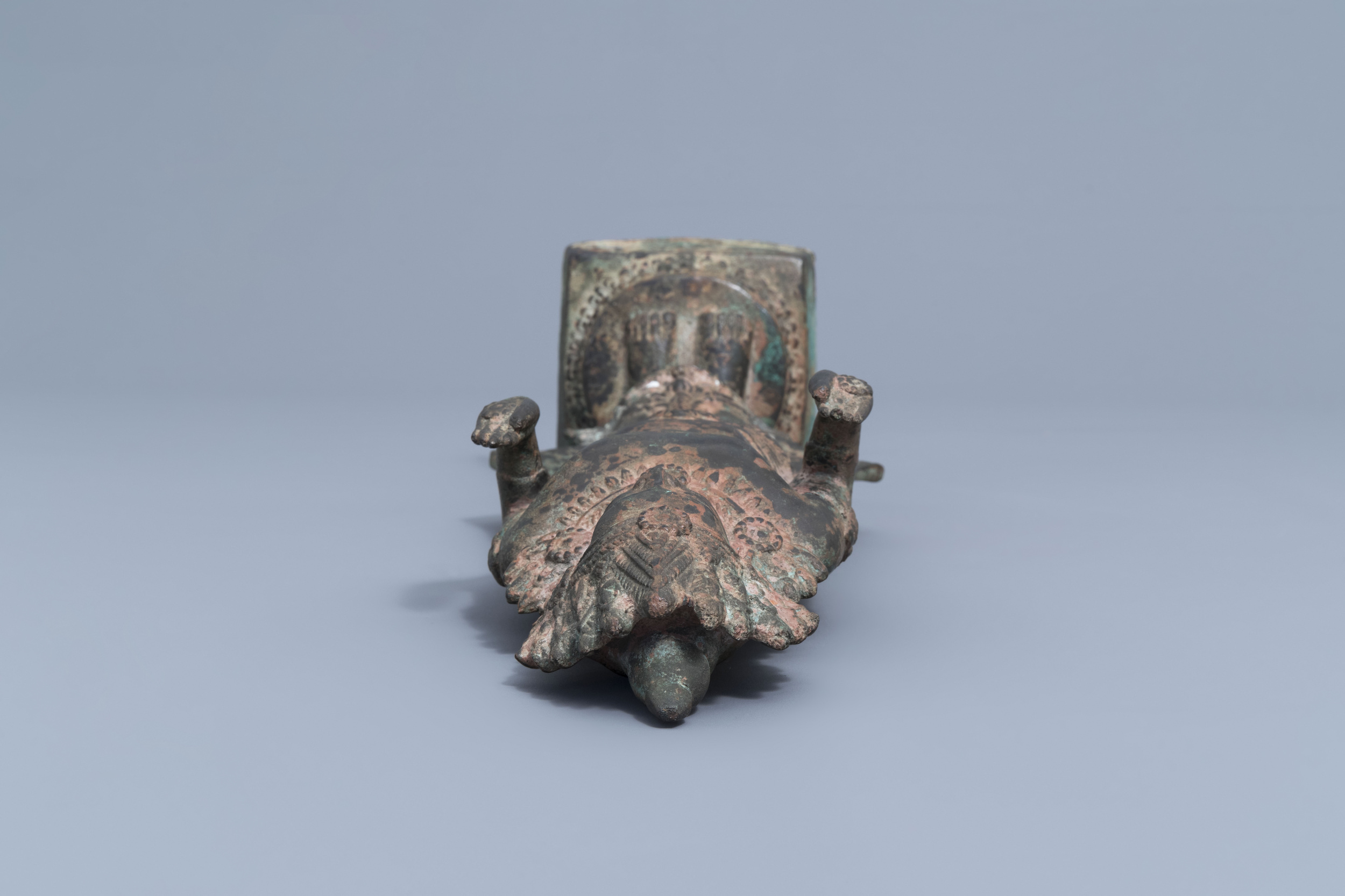 A lava stone scholar's head and a bronze figure of a Buddha, Southeast Asia, 19th/20th C. - Image 8 of 13