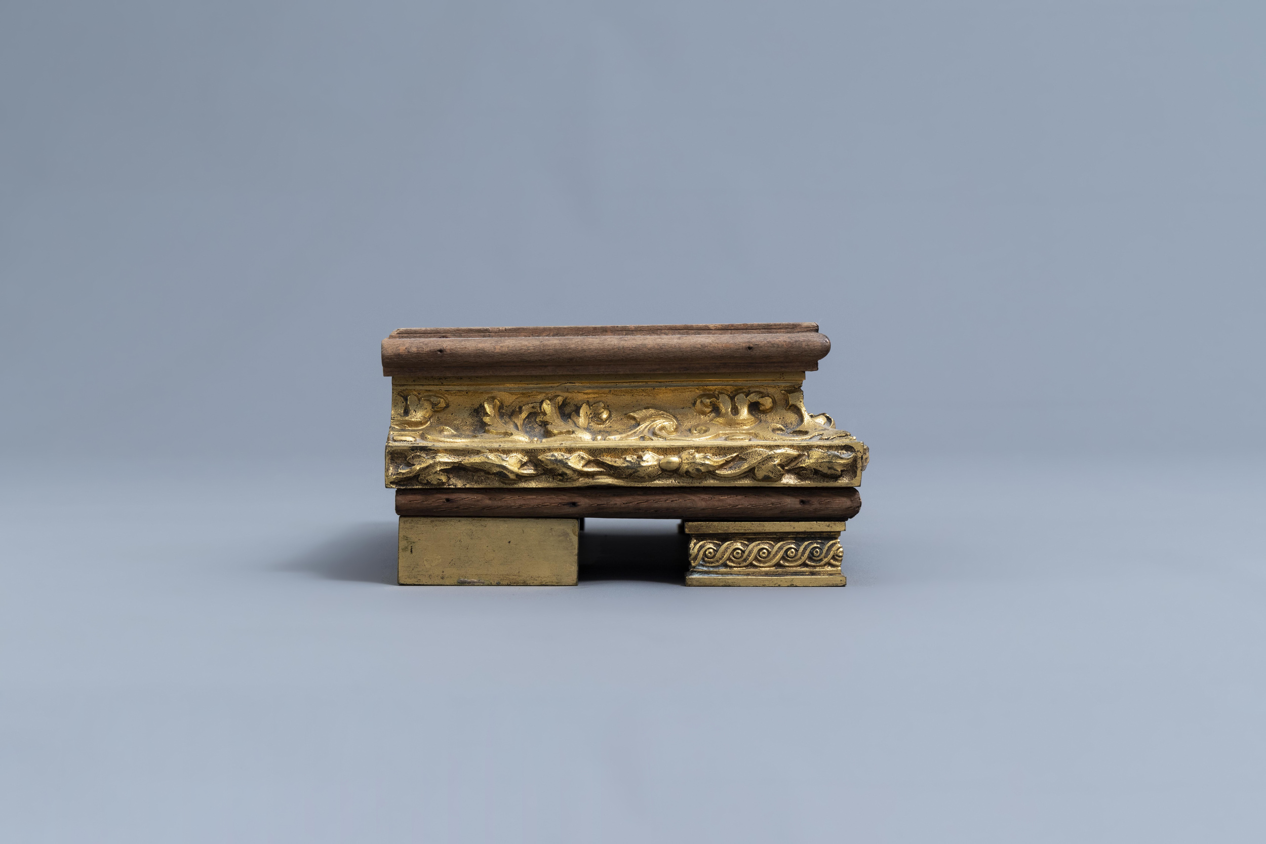 French school: A flute player with a goat, gilt and patinated bronze on a gilt mounted wooden base, - Image 9 of 13