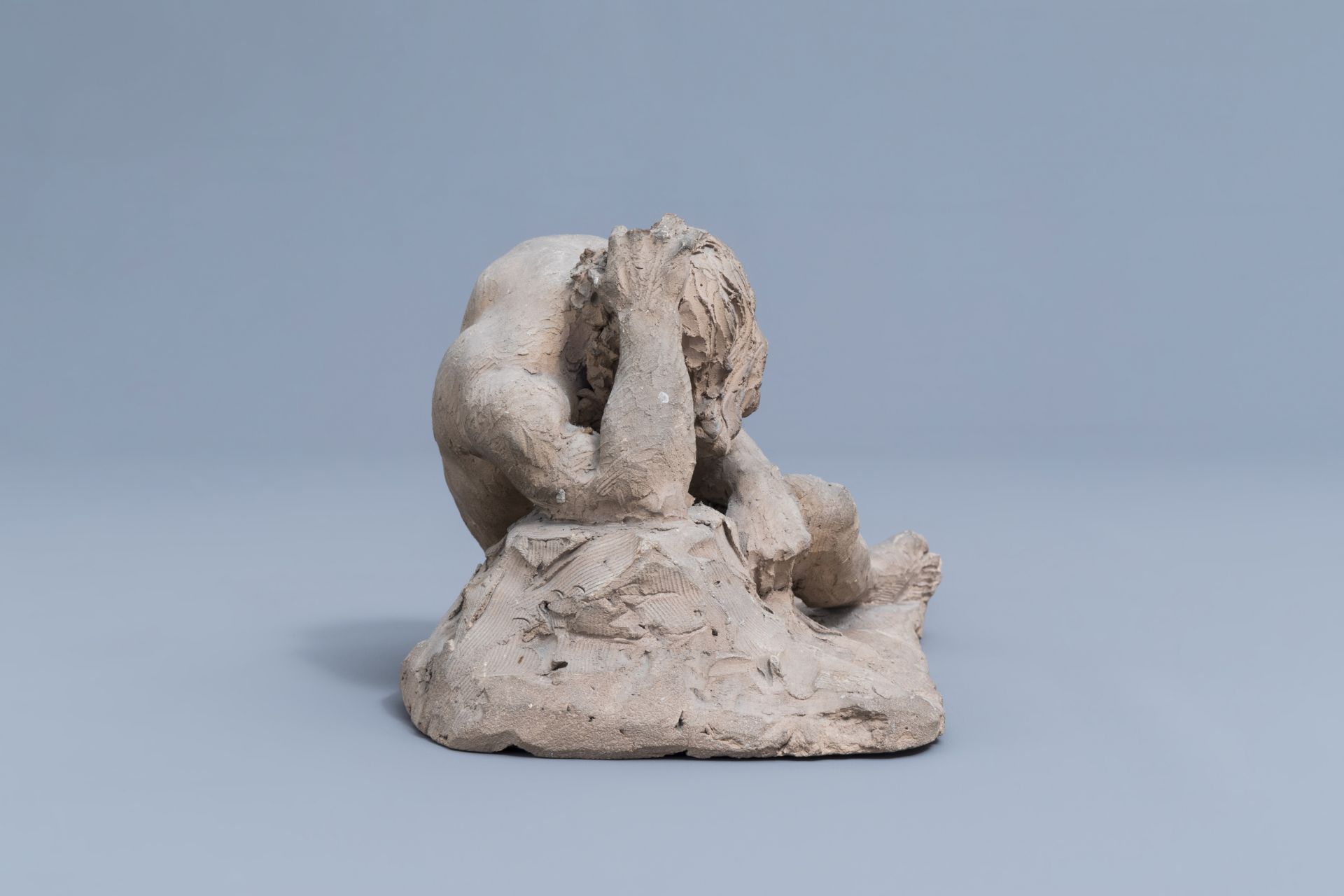 Prosper Drion (1822-1906): Academic study, terracotta, dated 1945 - Image 4 of 8