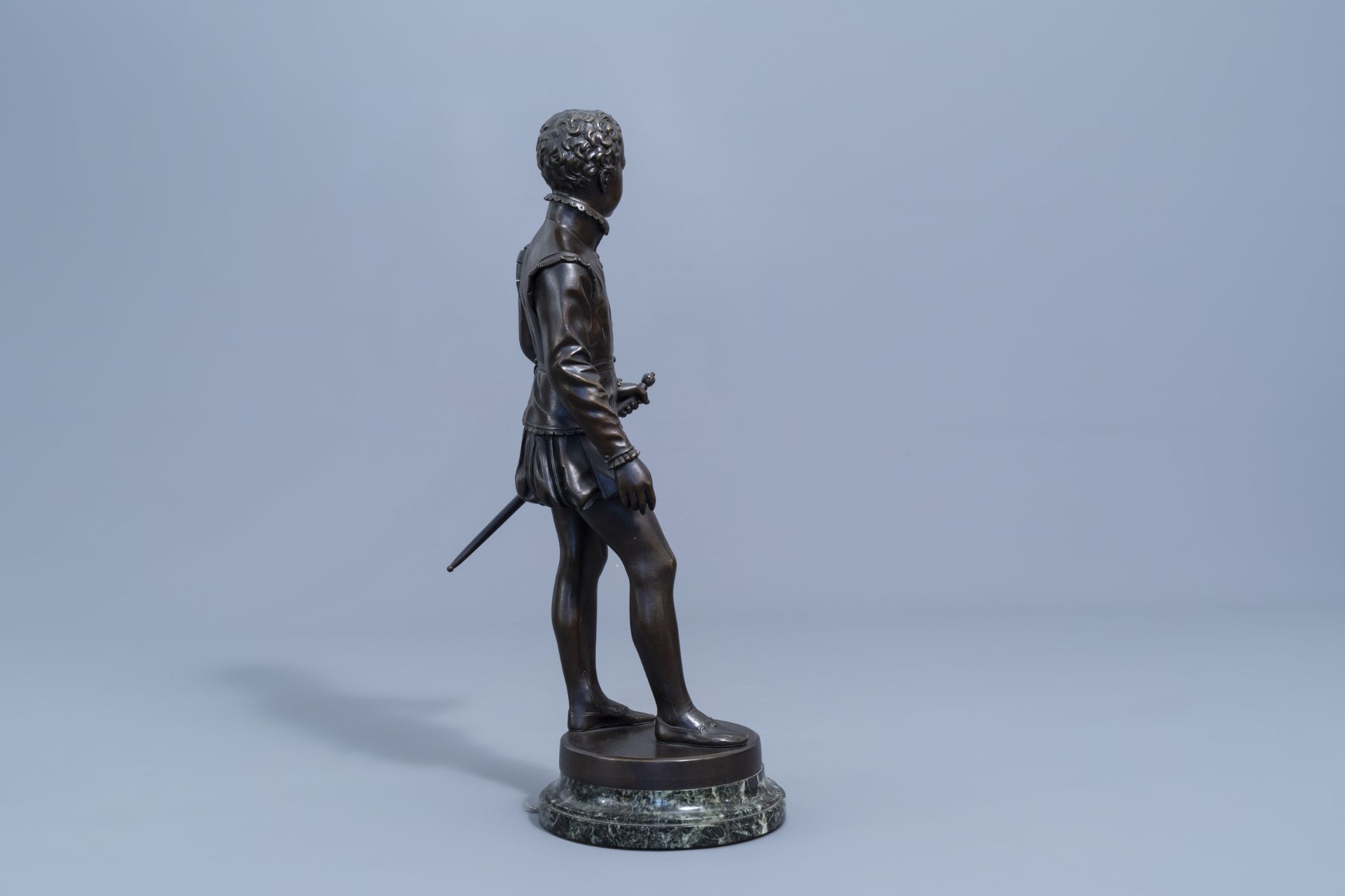 Franois Joseph Bosio (1768-1845, after): 'Henri IV', bronze on vert de mer marble base, 19th/20th C - Image 3 of 7