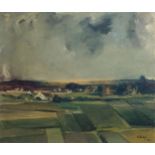 Maurice Schelck (1906-1978): Landscape with threatening storm, oil on canvas, dated (19)40