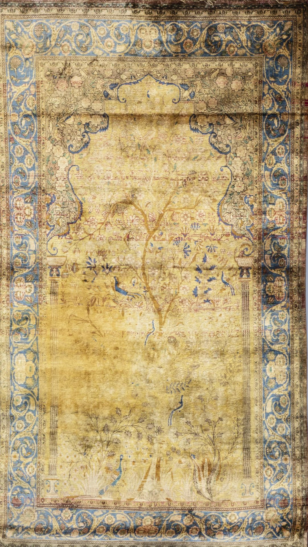 An Oriental Ghom 'Tree of life' rug, silk on cotton, Iran, 19th/20th C. - Image 4 of 4