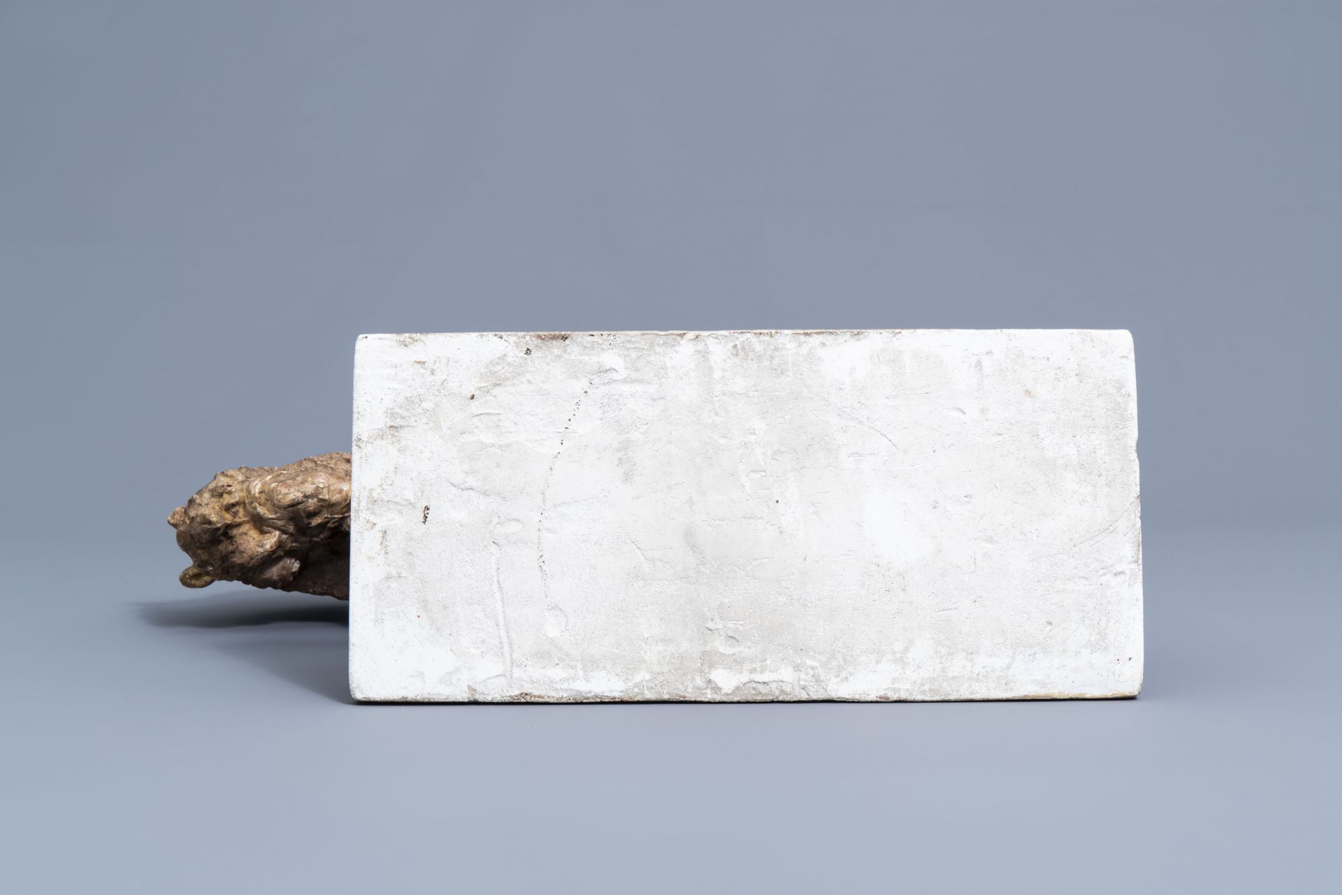 Domien Ingels (1881-1946): A Belgian Heavy Draft, patinated plaster - Image 7 of 9