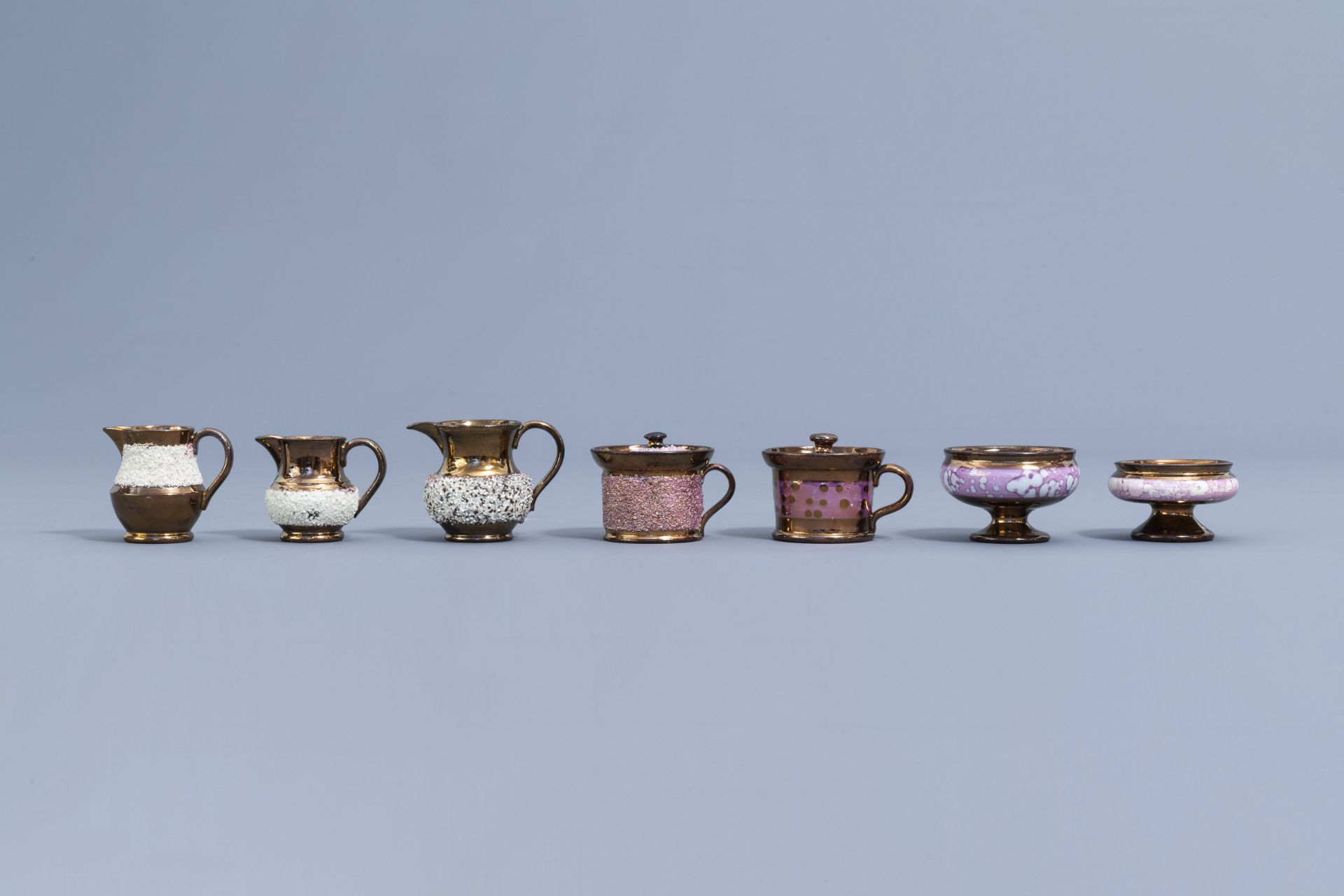 A varied collection of English lustreware items, 19th C. - Image 8 of 42