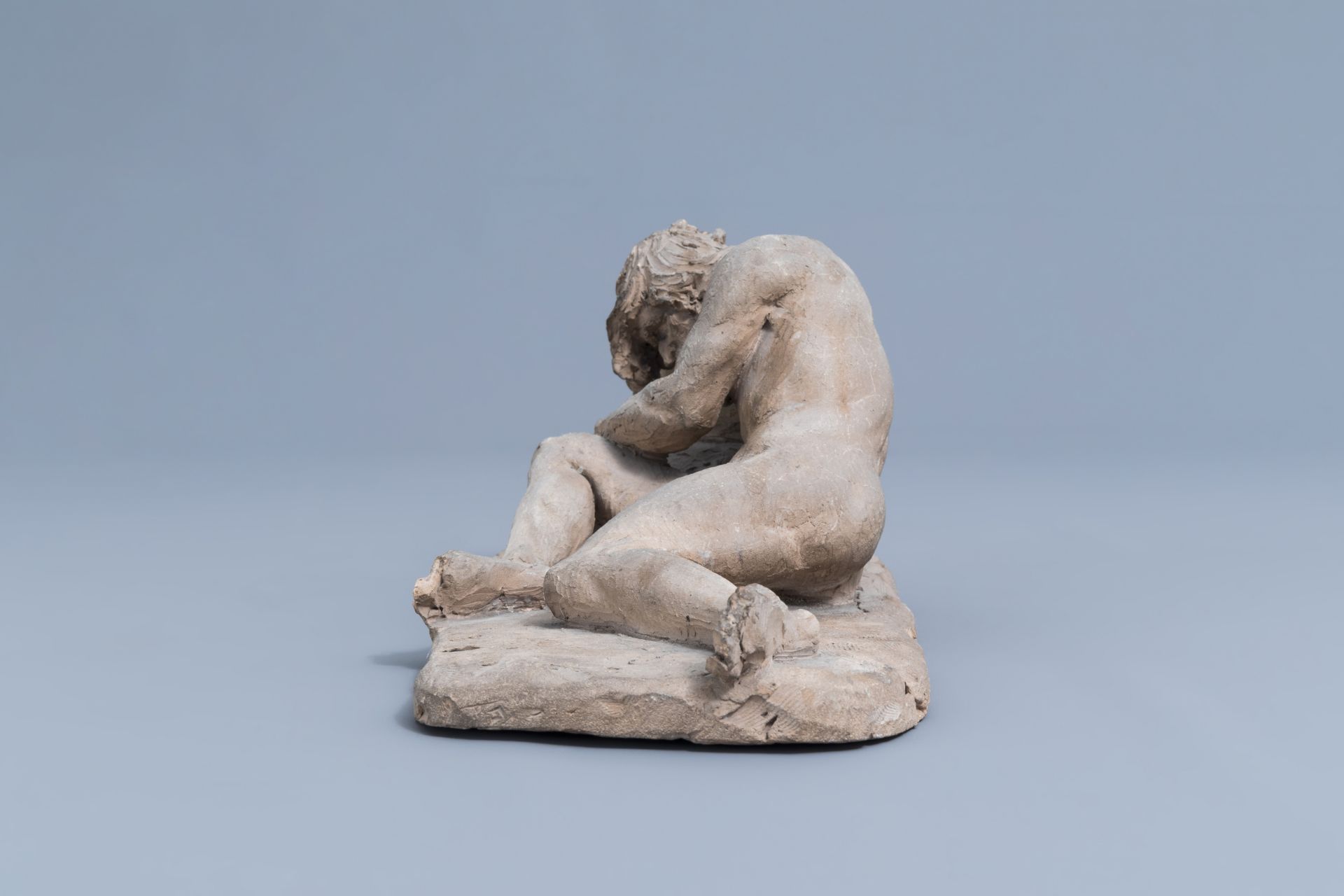 Prosper Drion (1822-1906): Academic study, terracotta, dated 1945 - Image 5 of 8