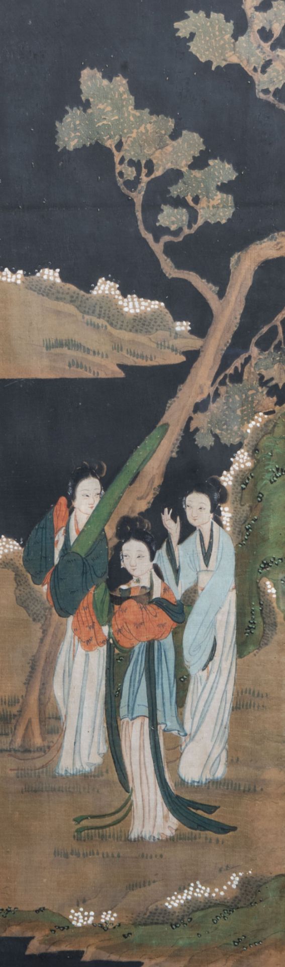 Chinese school, ink and colours on silk, 19th C.: Three mythological scenes - Image 4 of 7