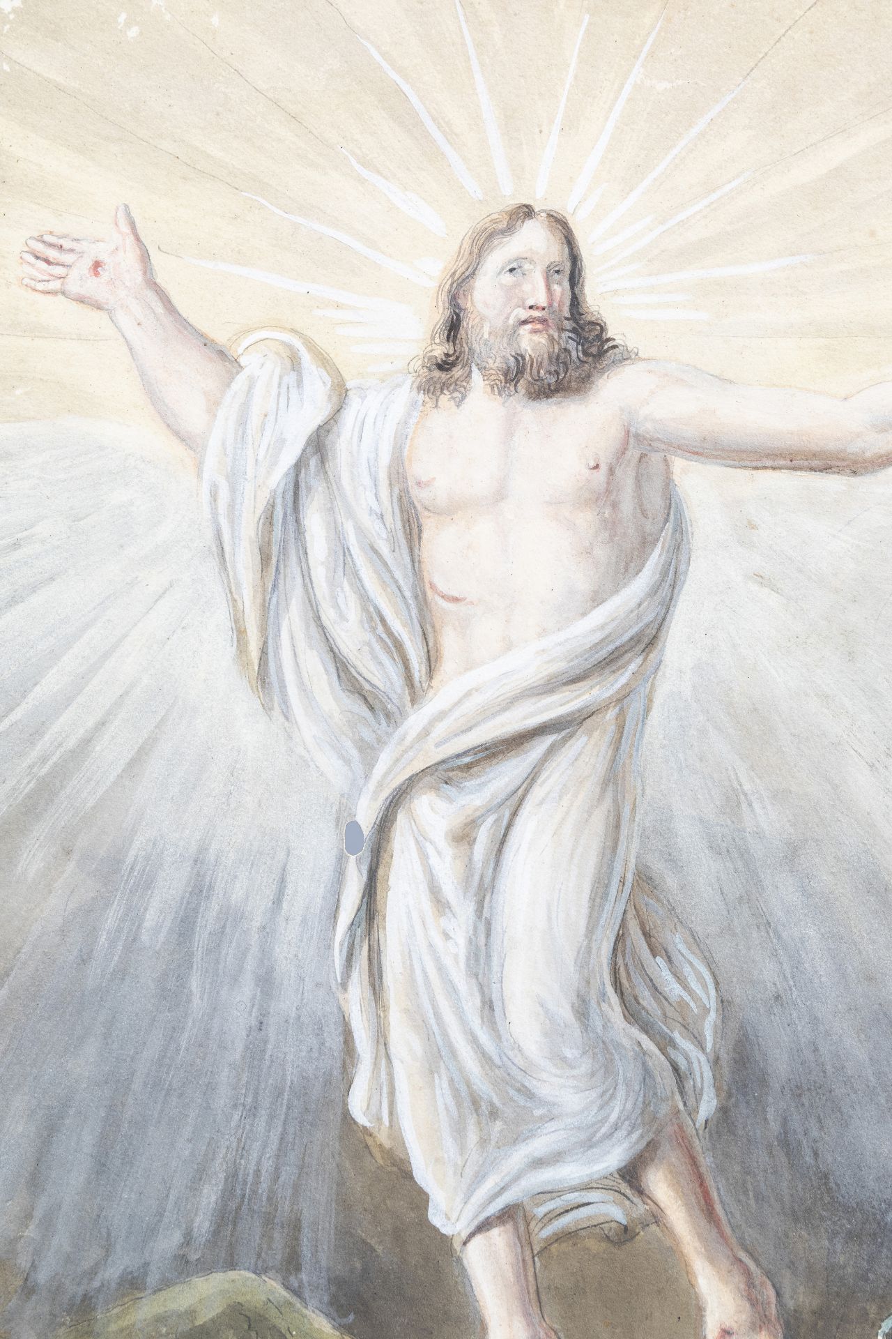 Luigi Ademollo (1764-1849): The resurrection of Christ, watercolour on paper, dated 1837 - Image 7 of 8