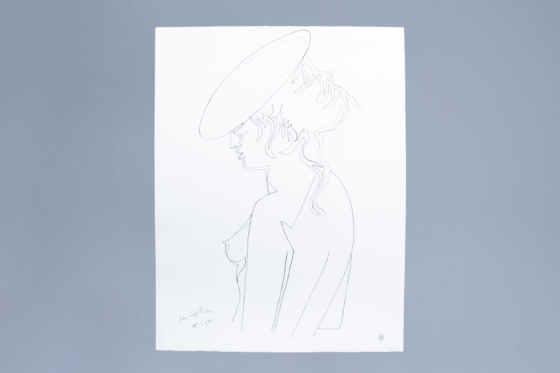 Jean Cocteau (1889-1963): 'Femme au profil', lithography, dated 1930 - Image 2 of 6