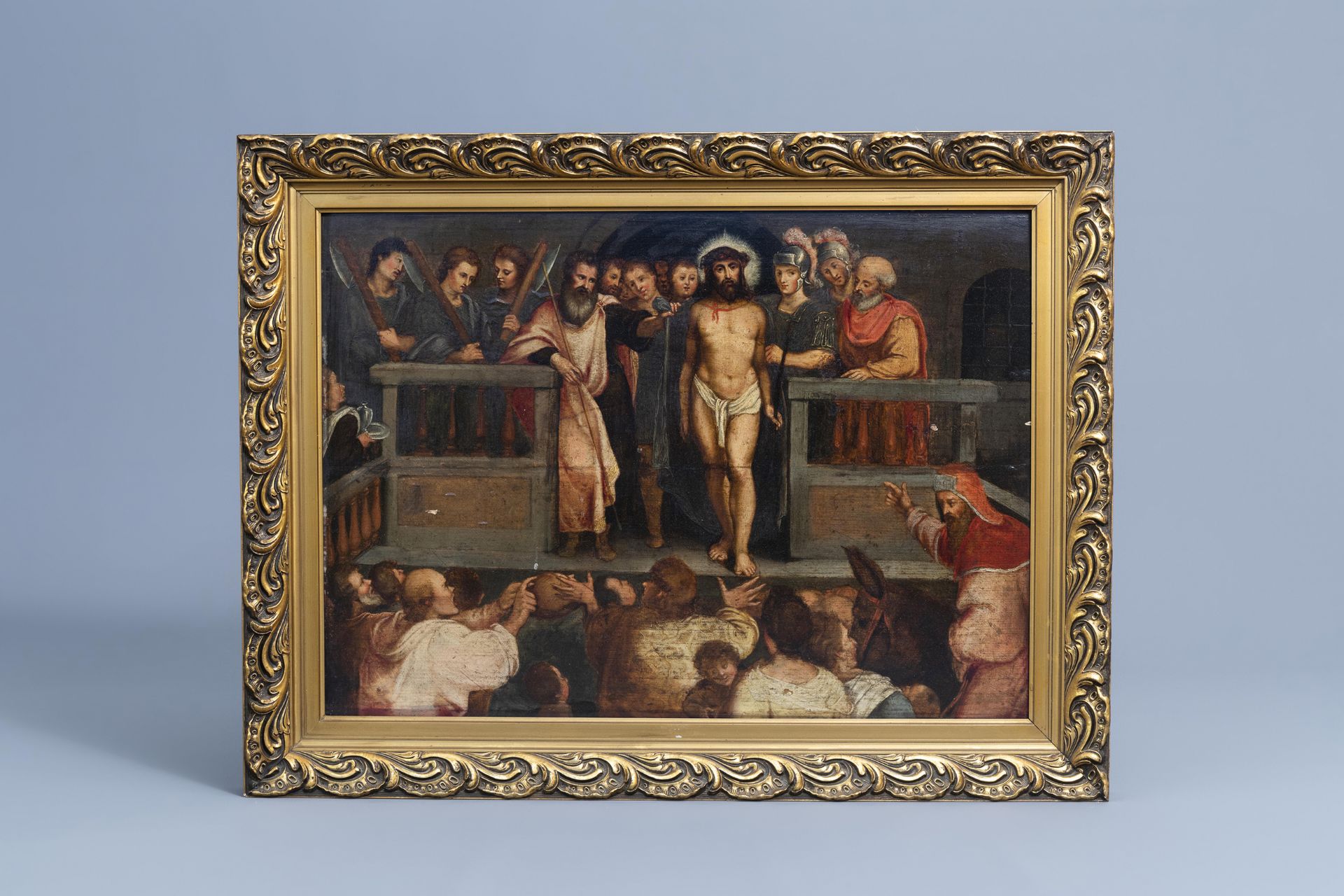 European school: The mocking of Christ, oil on panel, 17th C. - Image 2 of 4
