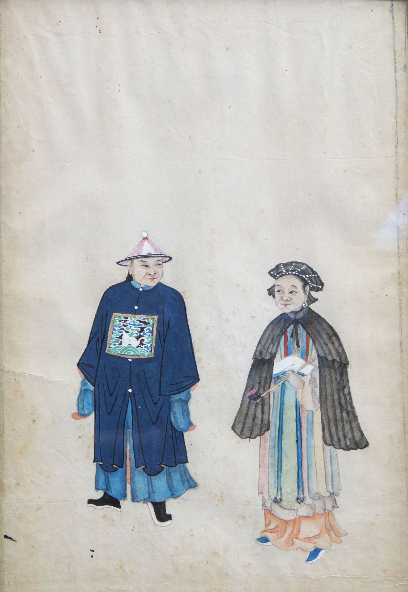 Chinese school, ink and colours on paper, early 20th C.: Six couples - Image 5 of 8