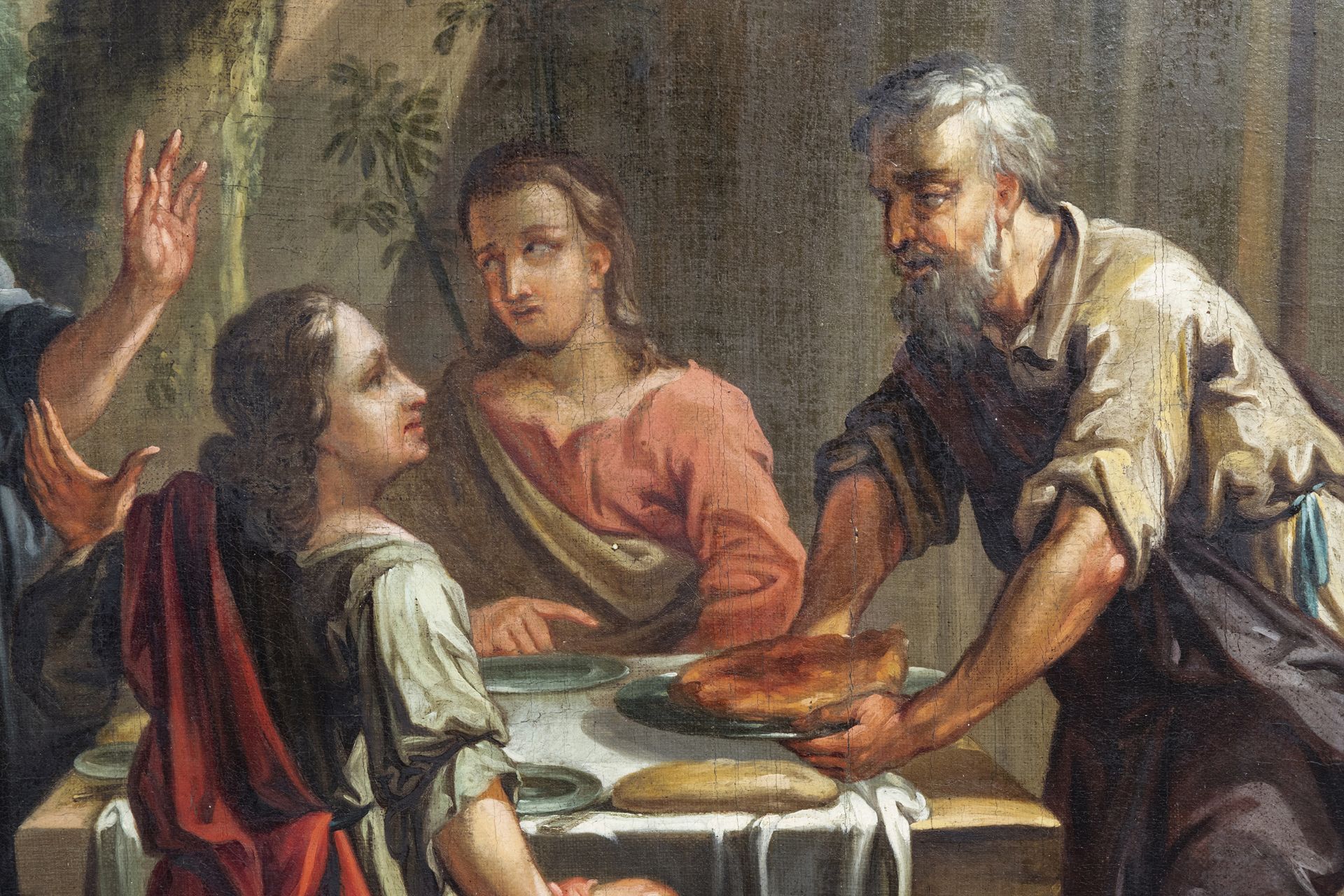 European school: The supper at Emmaus, oil on canvas, 18th/19th C. - Image 4 of 7