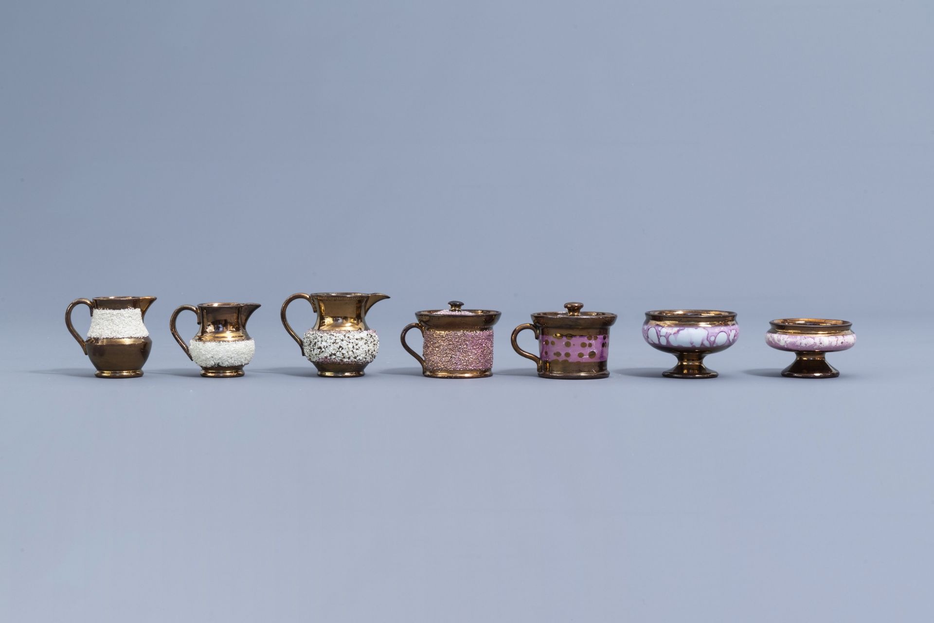 A varied collection of English lustreware items, 19th C. - Image 4 of 42