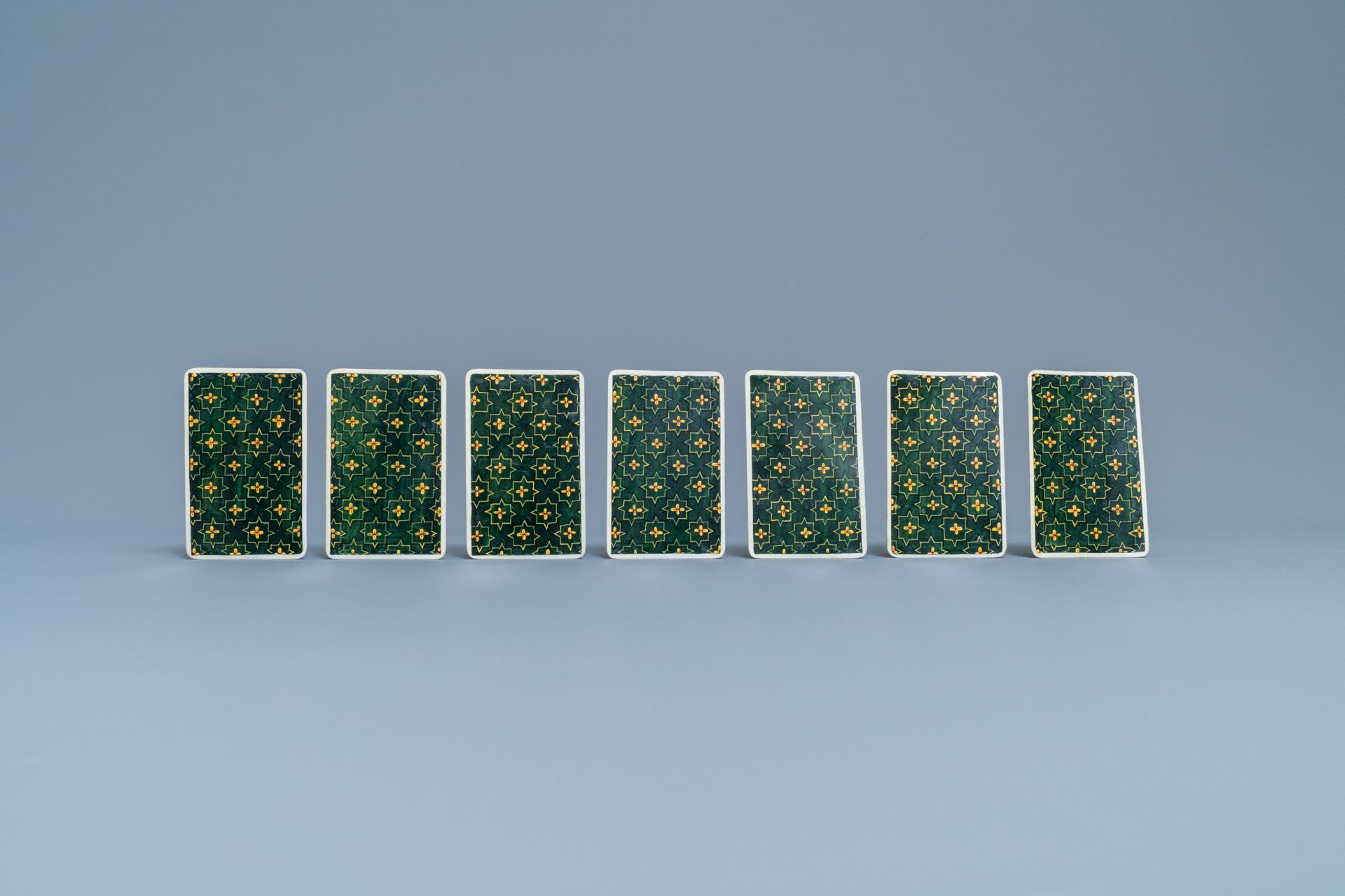 A complete playing cards set with erotic miniatures on ivory, India, early 20th C. - Image 9 of 17