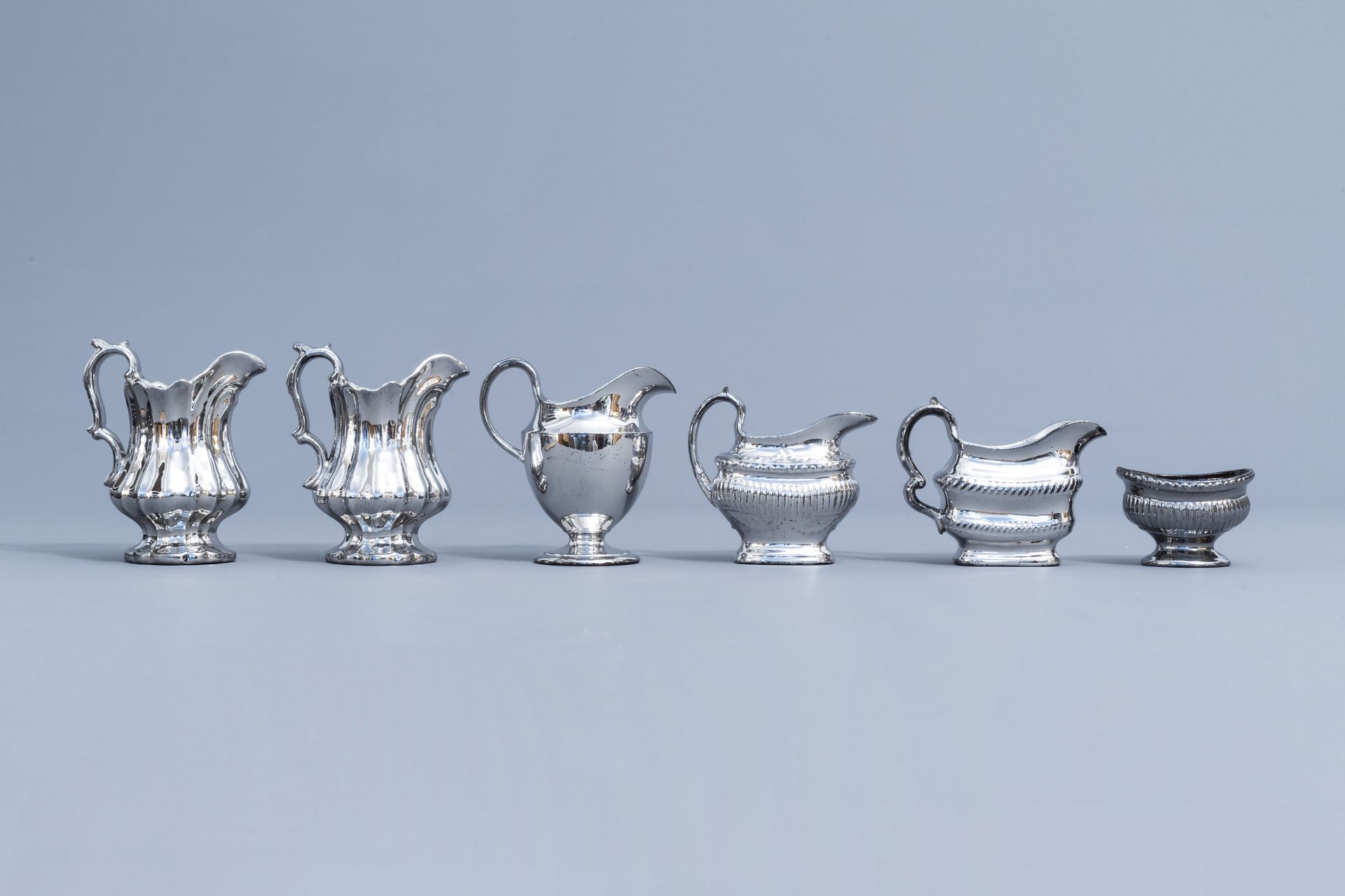 A varied collection of English silver lustreware items, 19th C. - Image 32 of 54