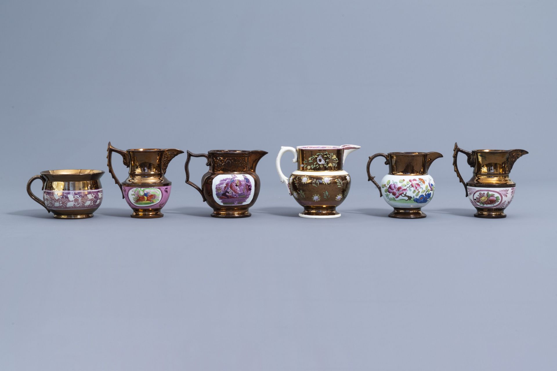 A varied collection of English lustreware items, 19th C. - Image 27 of 44