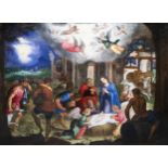 Venetian school: The adoration of the shepherds, oil on canvas, late 16th C.