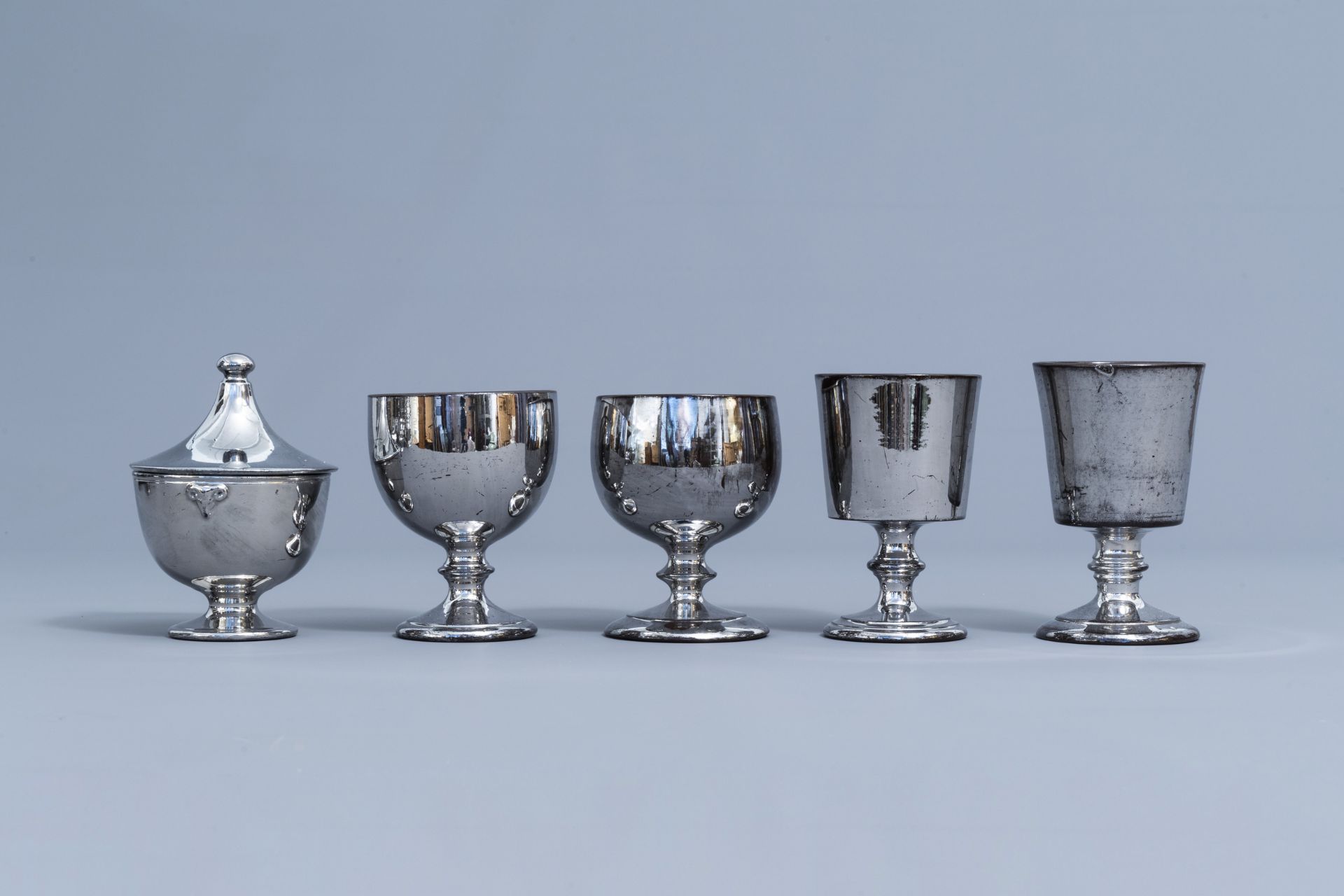 A varied collection of English silver lustreware items, 19th C. - Image 49 of 54