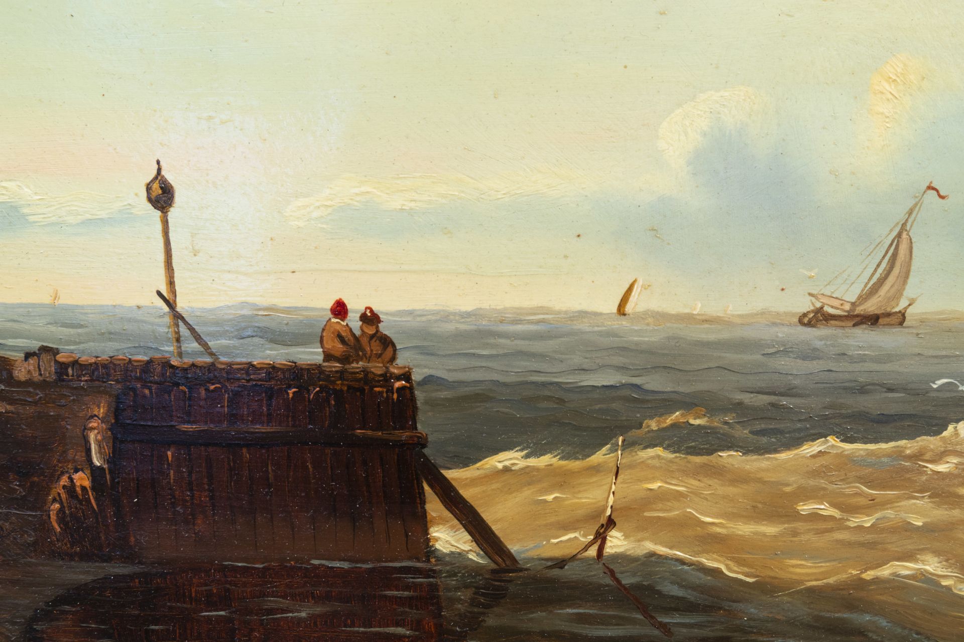 Abraham Hulk I (1813-1897, in the manner of): Marine, oil on panel - Image 6 of 6