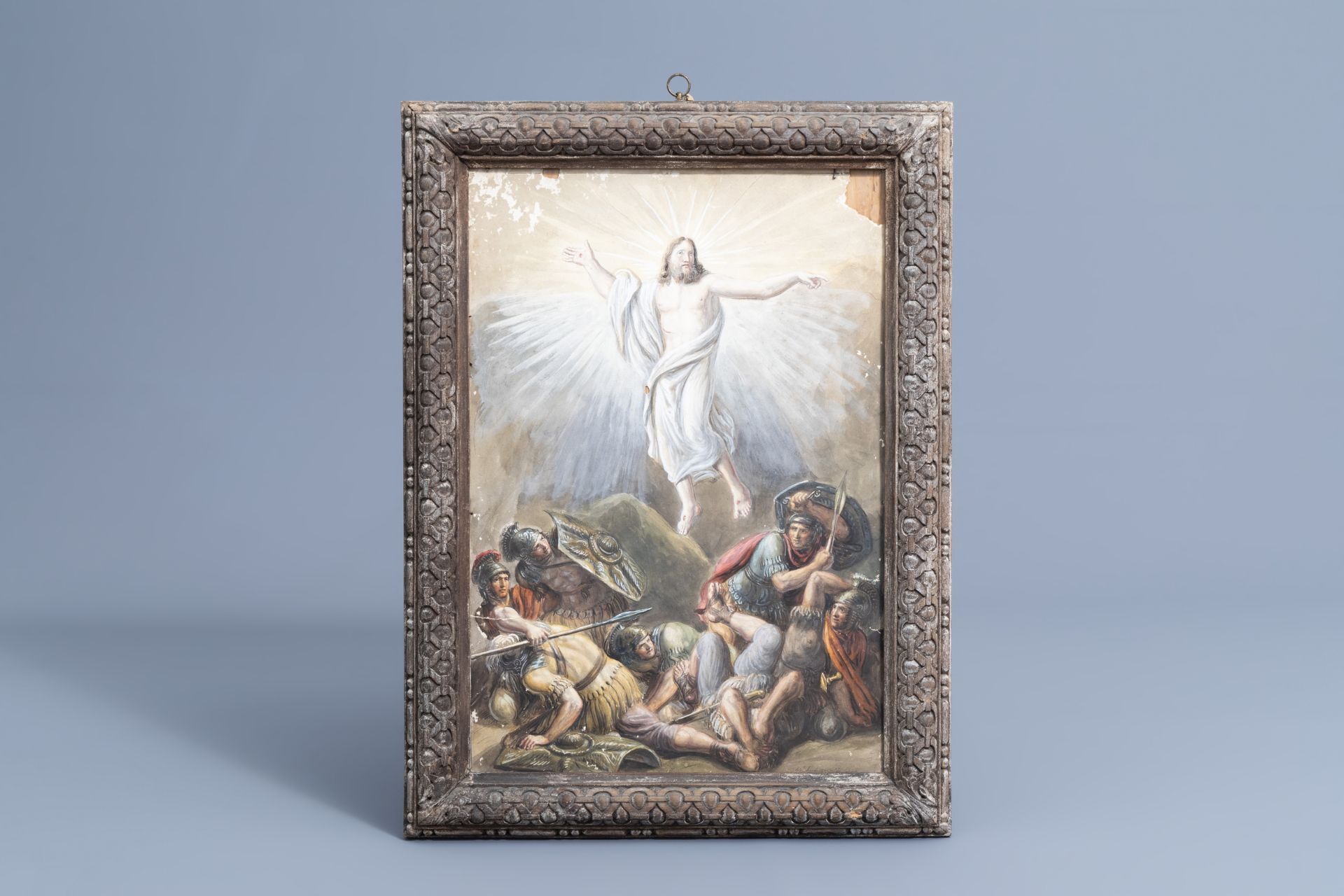 Luigi Ademollo (1764-1849): The resurrection of Christ, watercolour on paper, dated 1837 - Image 4 of 8