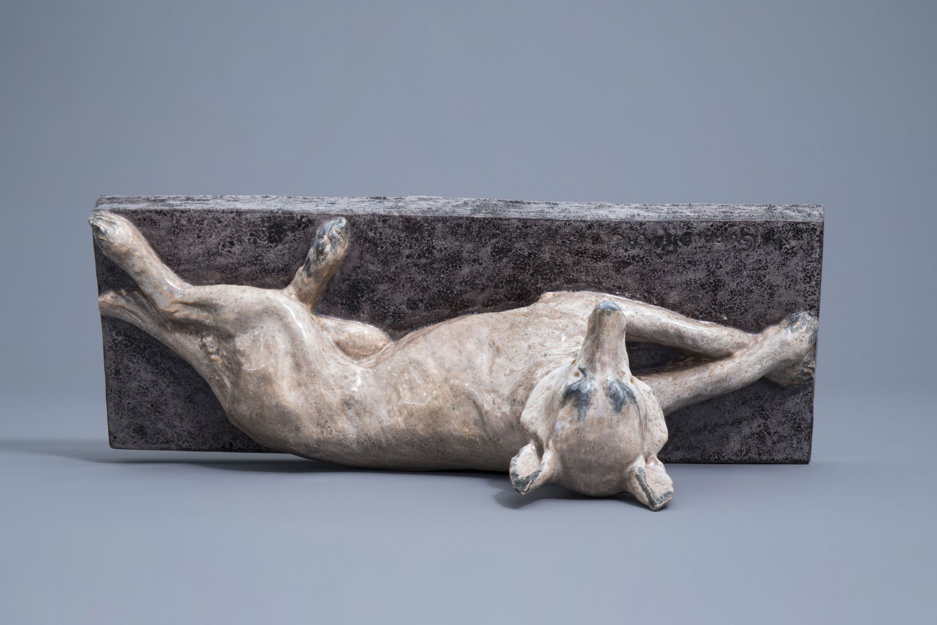 Maurice Guiraud-Rivire (1881-1947): Lying dog, polychrome glazed earthenware, Art Deco period - Image 6 of 10