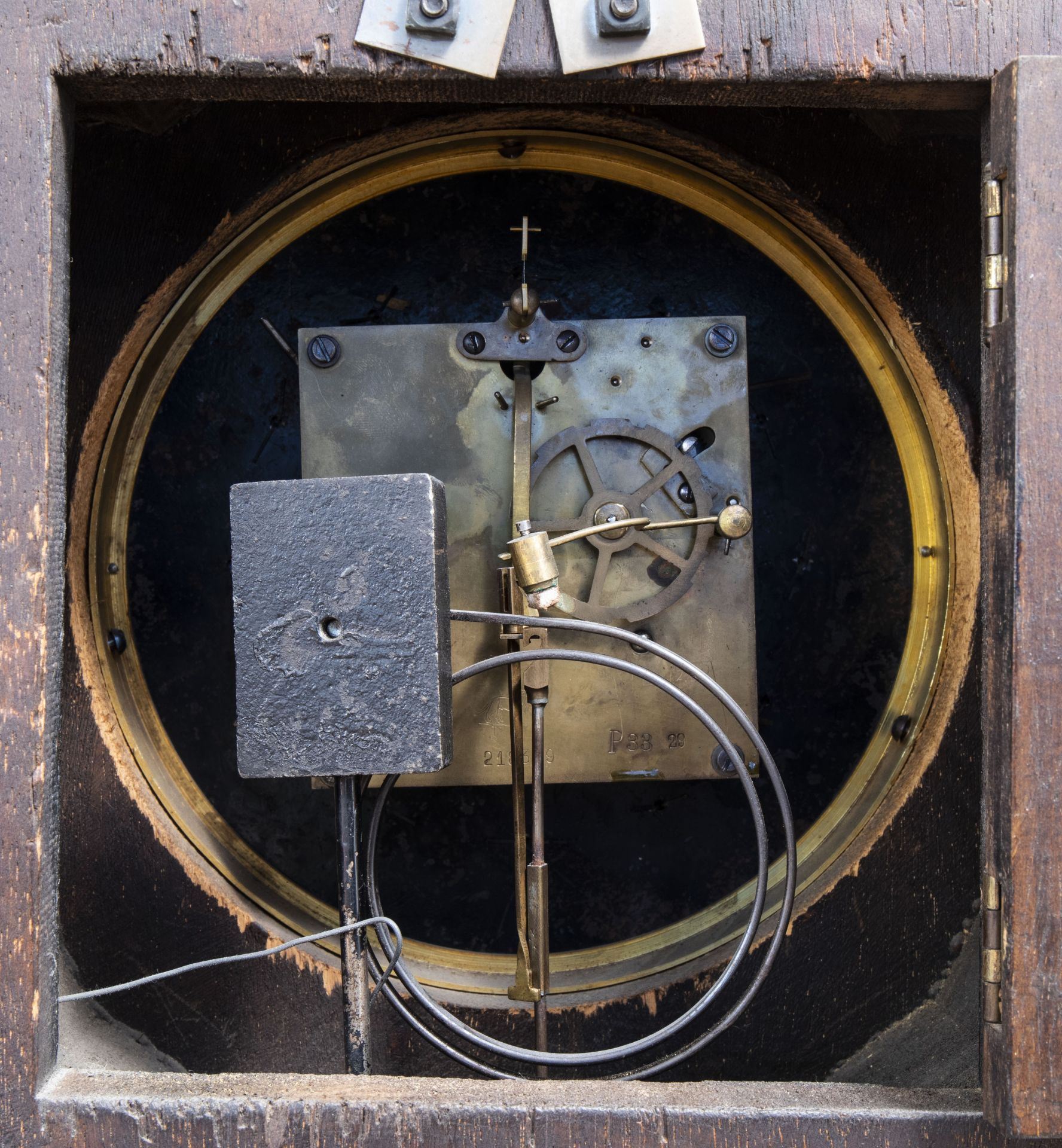 A German burl wood veneered brass mounted Louis XV style cartel clock, , 20th C. - Image 9 of 13