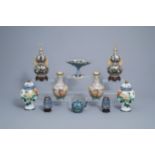 A varied and extensive collection of Chinese cloisonne vases, a teapot and a dish on foot, 20th C.