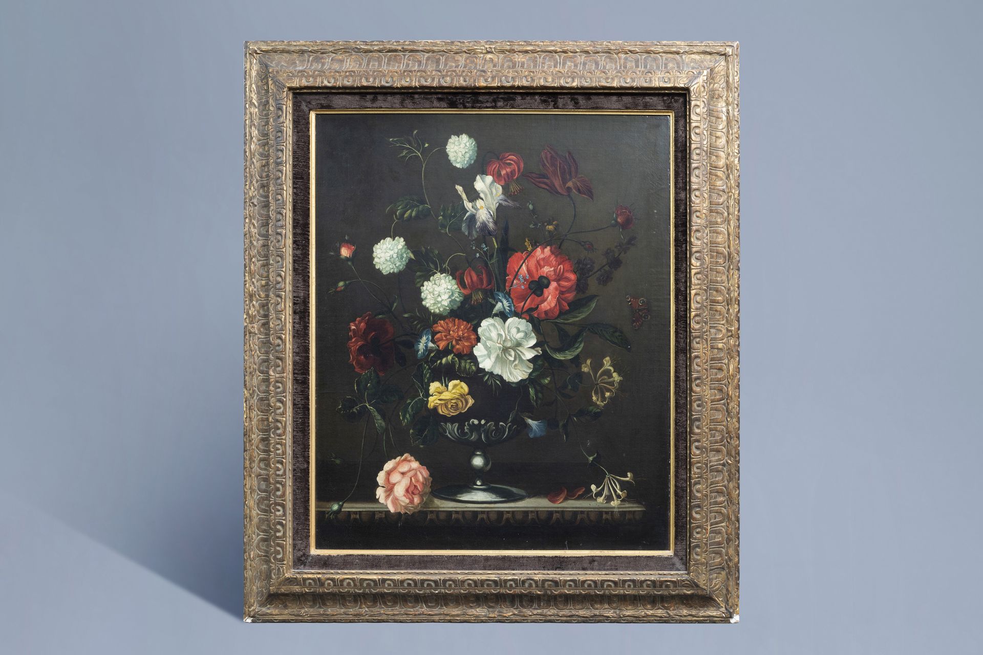 Dutch School: Still life of flowers, oil on canvas, 18th C. - Image 2 of 5