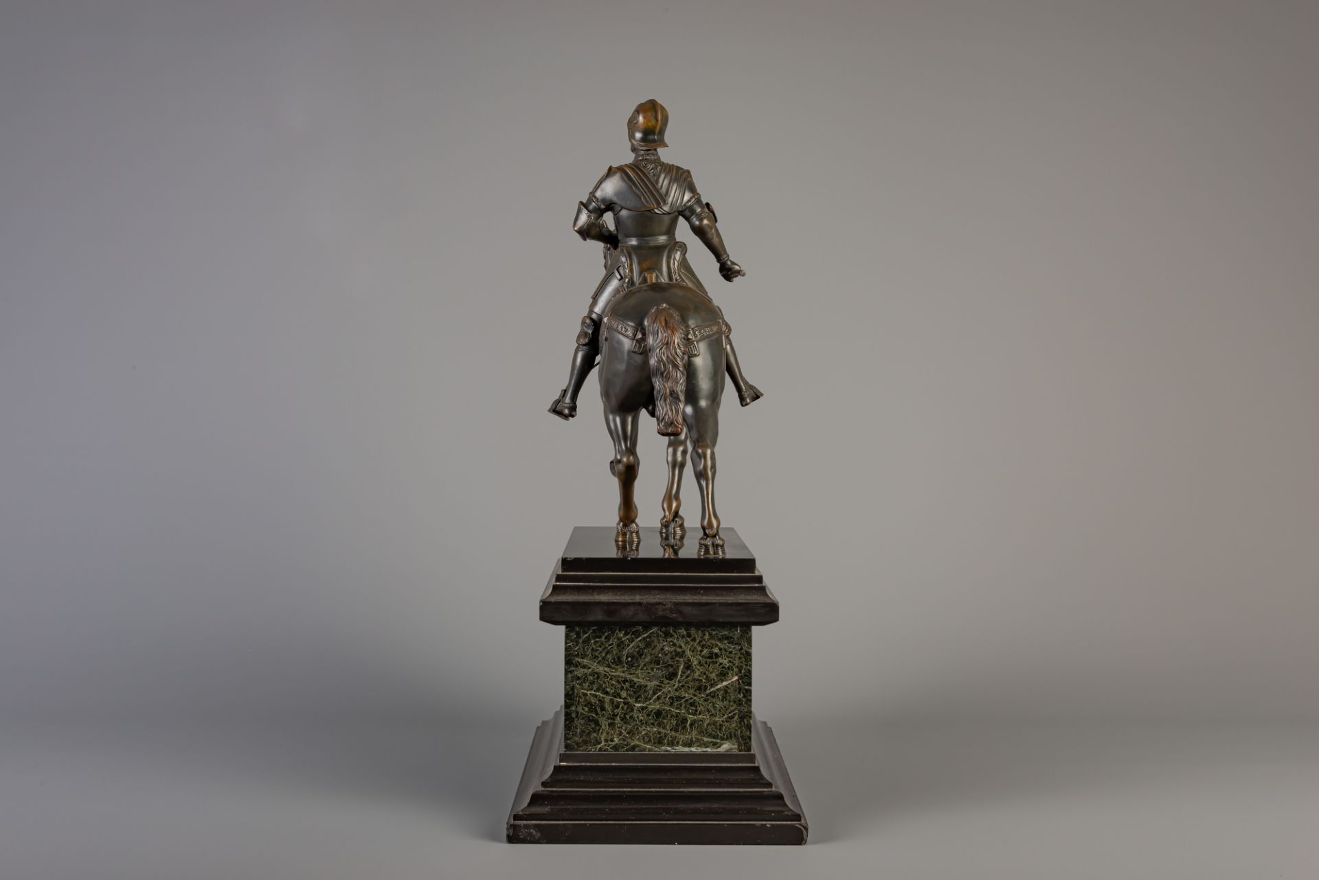 After Andrea del Verrocchio (1435-1488): The equestrian statue of Bartolomeo Colleoni, patinated bro - Image 2 of 4