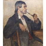 Edouard Agneessens (1842-1885): The pipe smoker, oil on canvas, dated 1868