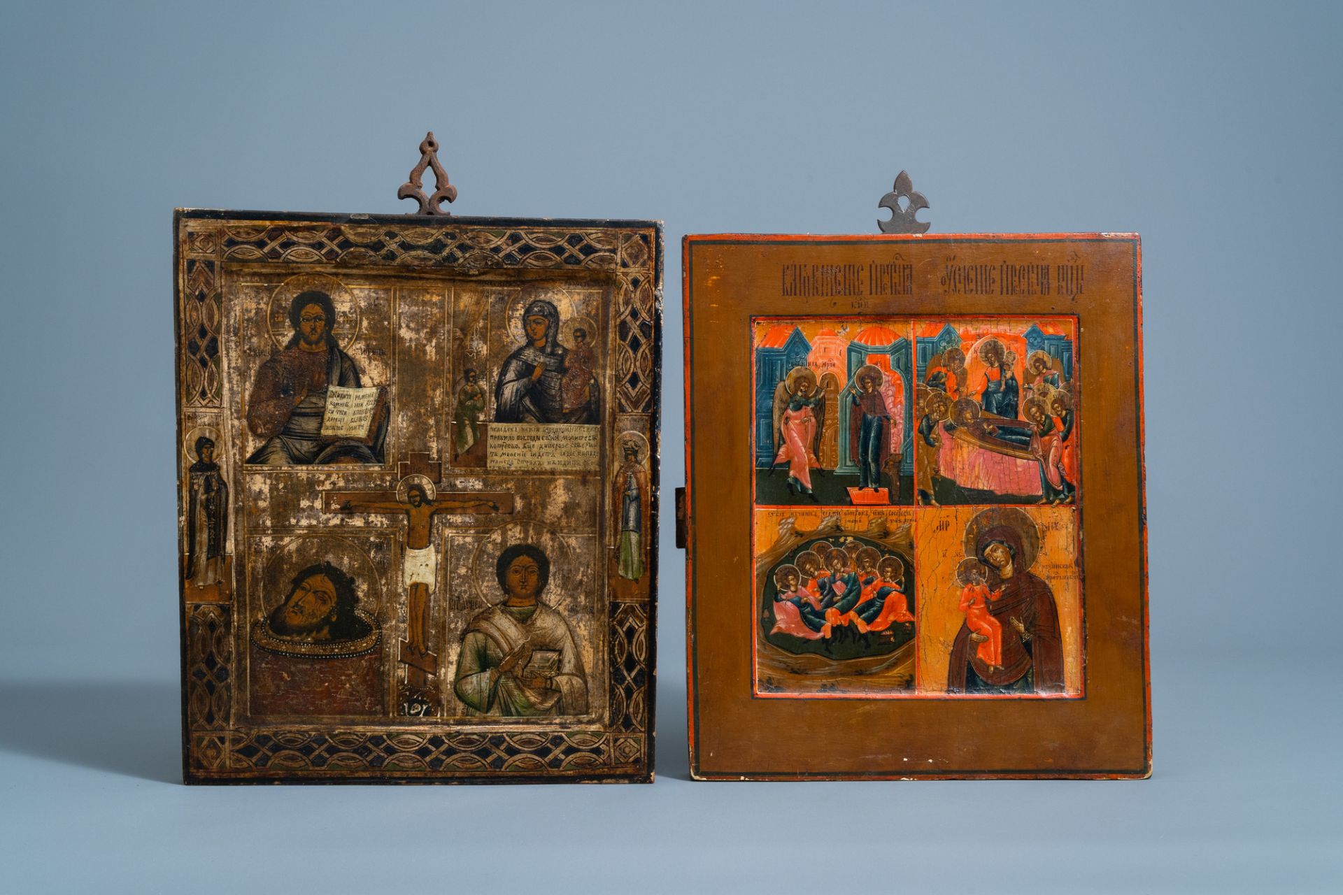 Two various Russian four field icons, 19th C.