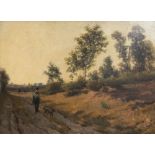 Joseph Theodore Coosemans (1828-1904): 'Le Chemin creux de Robiano a Tervueren', oil on panel