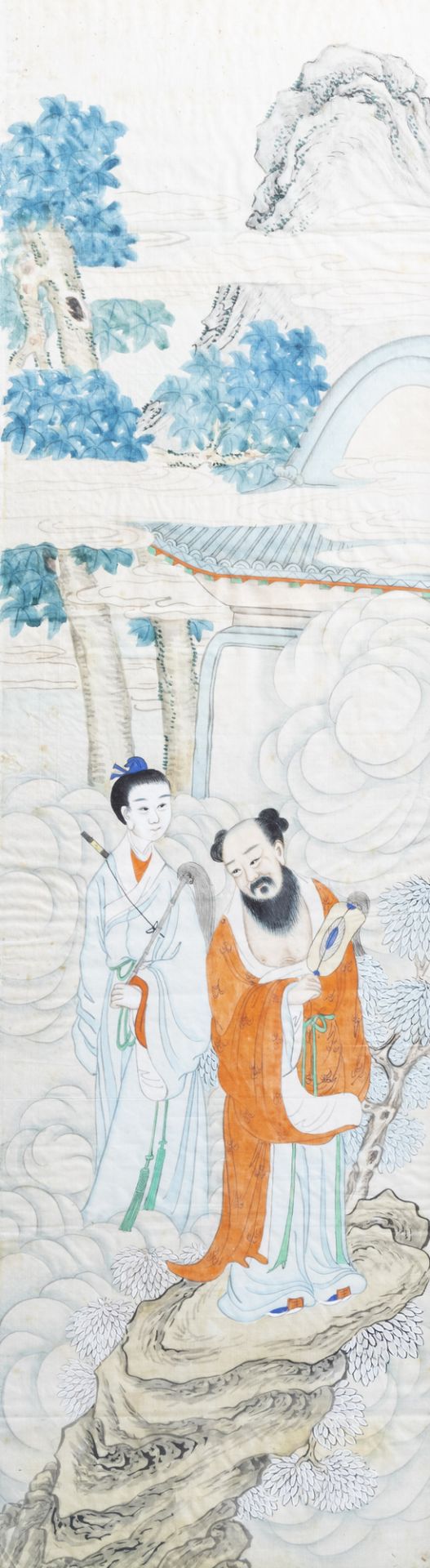 Chinese school, ink and colours on silk, 19th/20th C.: Four works depicting Immortals - Image 8 of 12