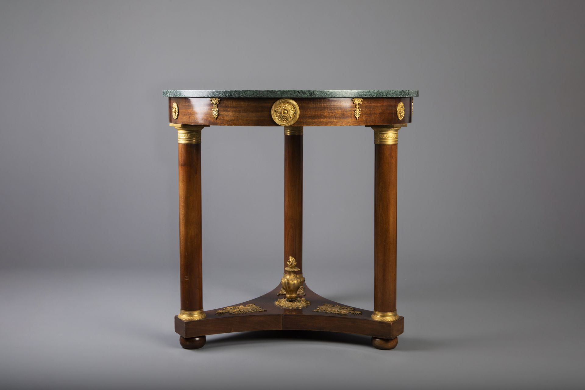 An imposing Empire style gilt bronze mounted mahogany and upholstered seven-piece salon set, France, - Image 26 of 34