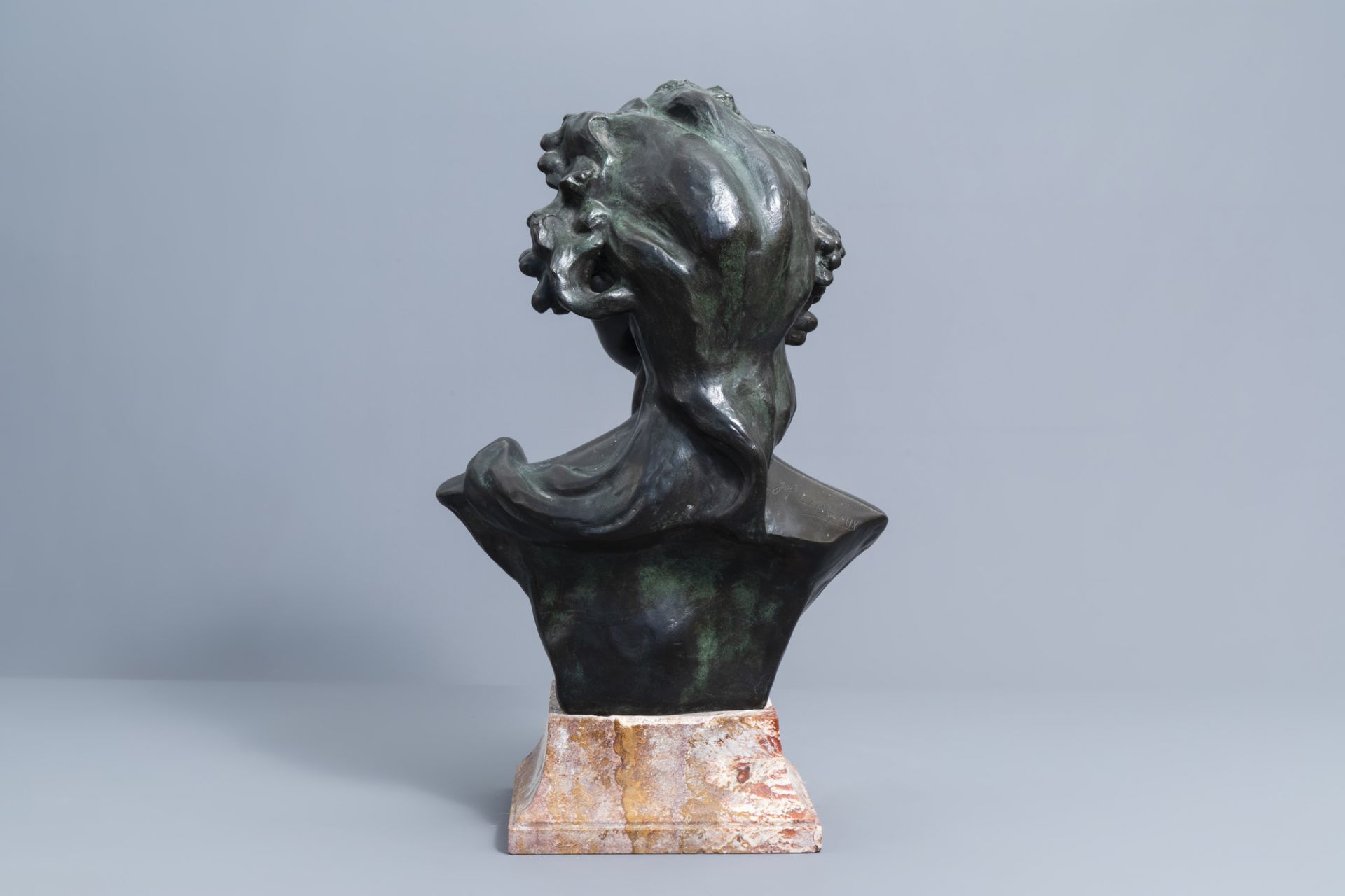 Jef Lambeaux (1852-1908): Bacchant, patinated bronze on a marble base - Image 4 of 8