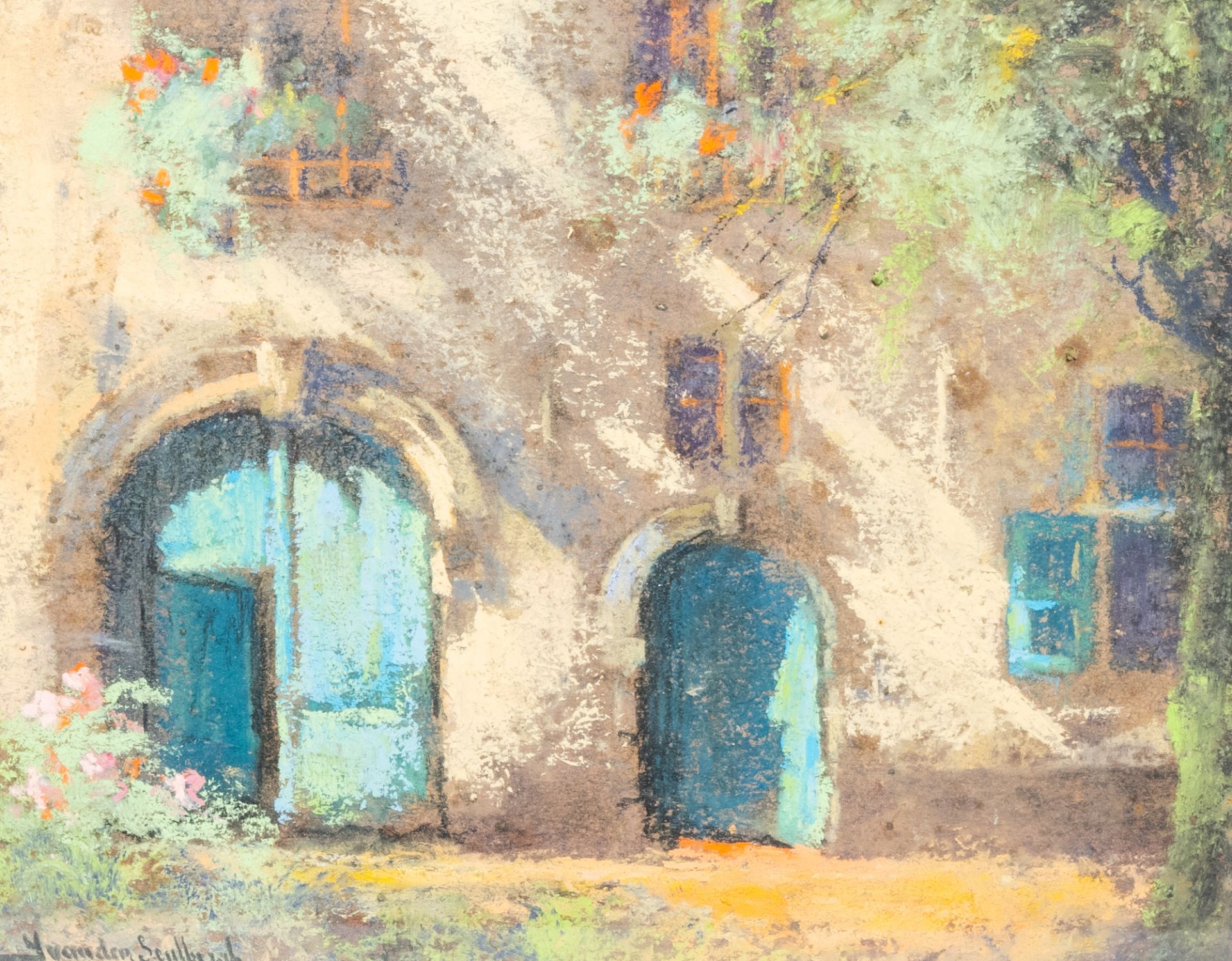 Jacques van den Seylbergh (1884-1960): 'Begijnhof te Aarschot', pastel