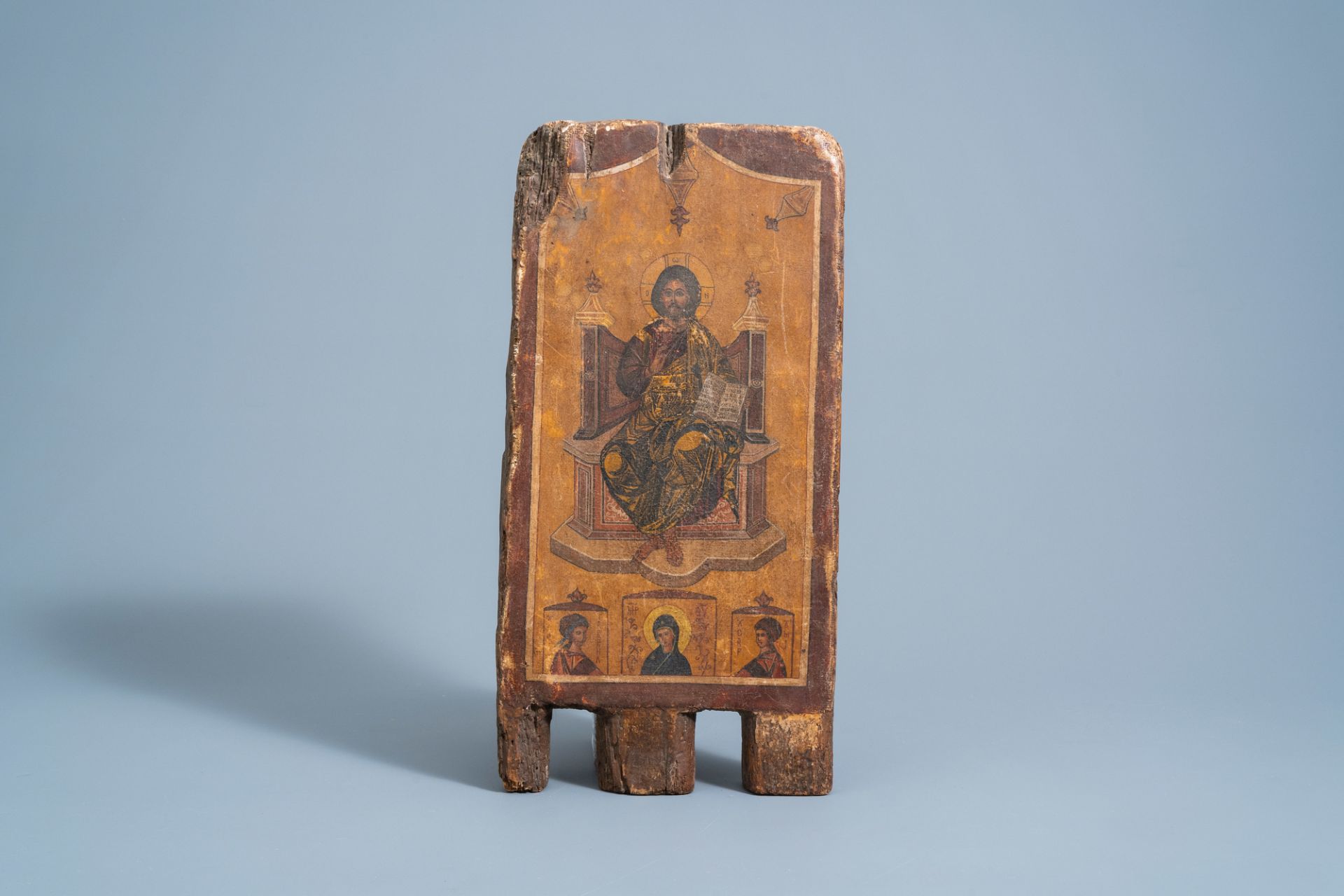 A Greek icon, 'Christ enthroned', 18th/19th C.